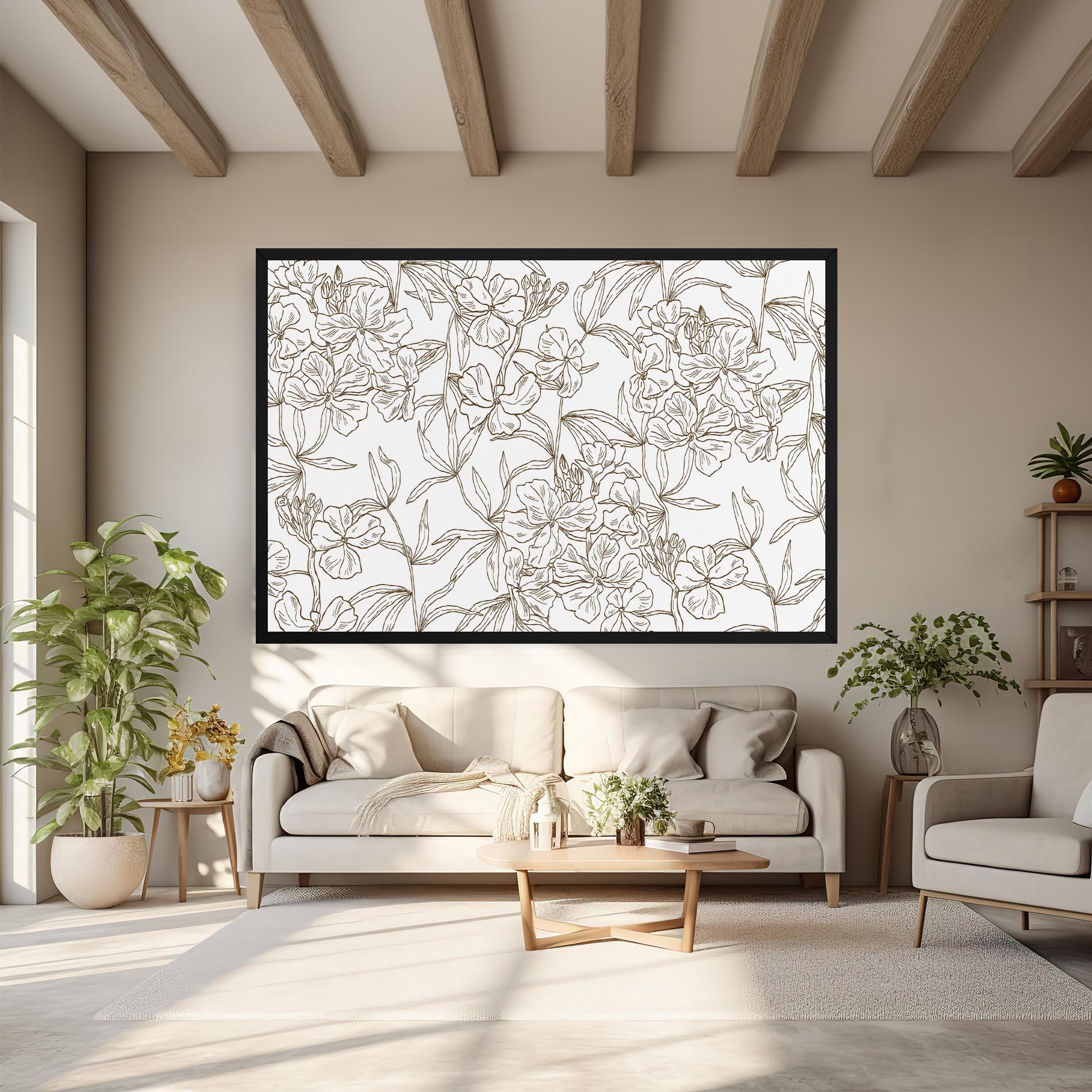 Vászonkép Flower Brown Line mockup 6