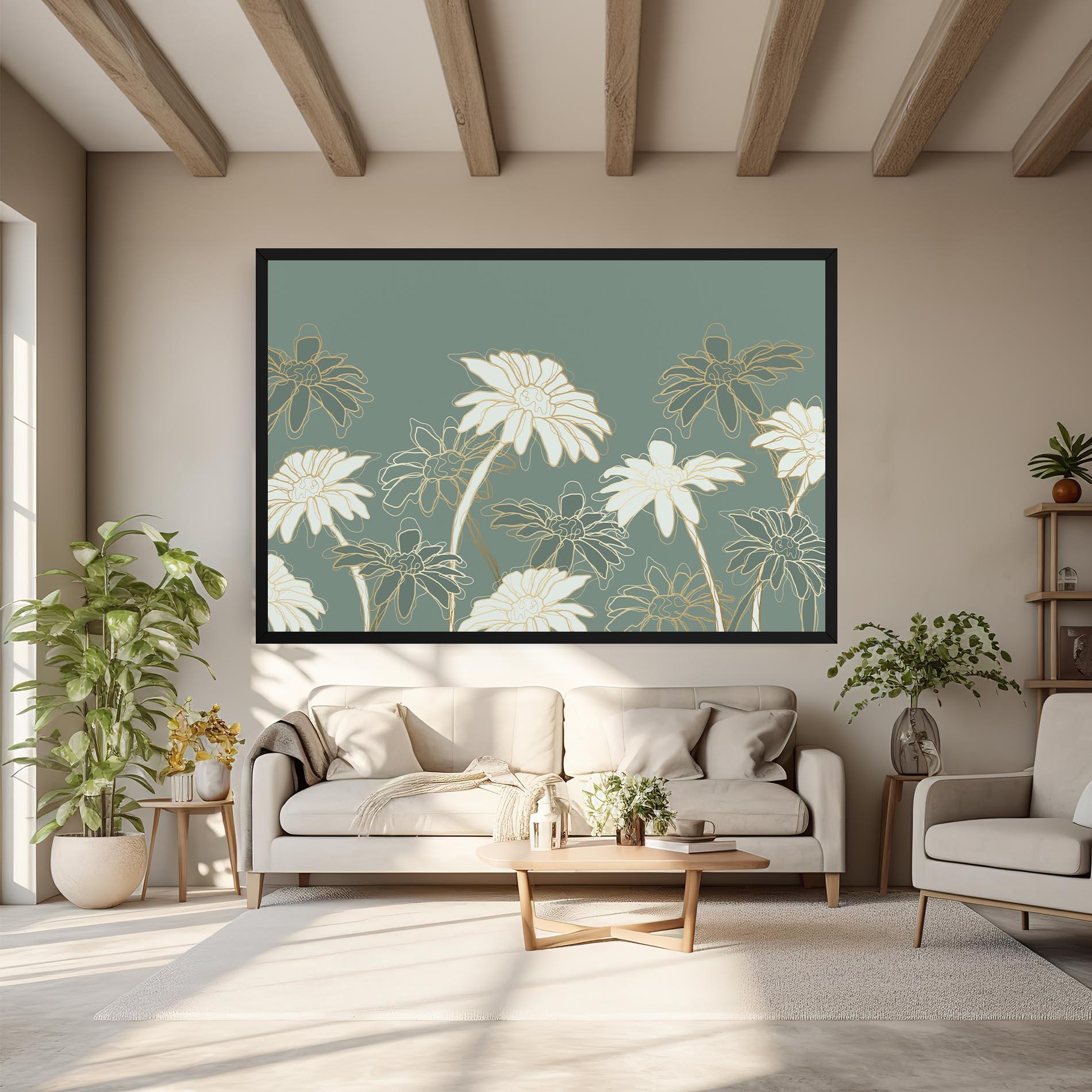 Vászonkép Gold Green Line mockup 6