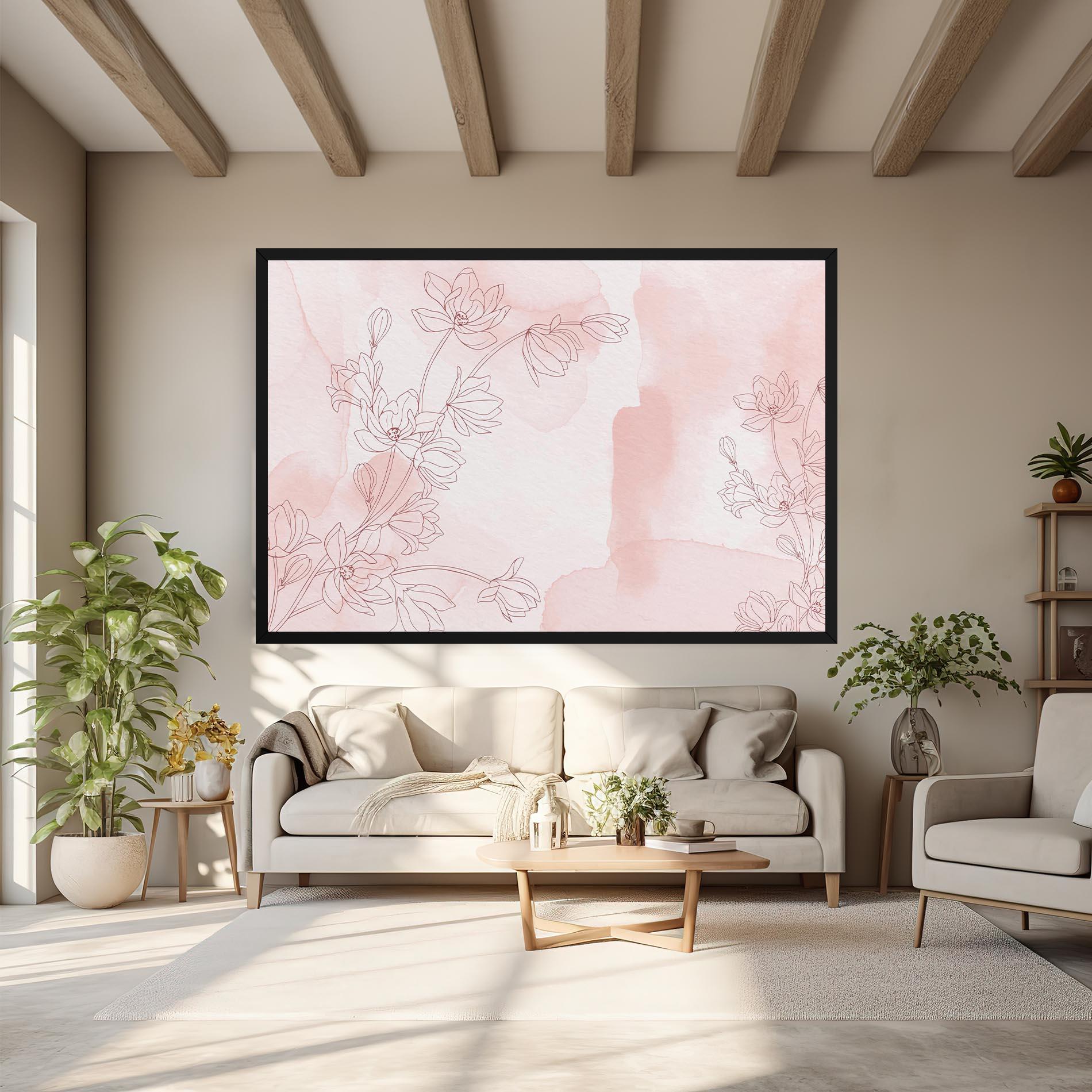 Vászonkép Pink Flower Line mockup 6
