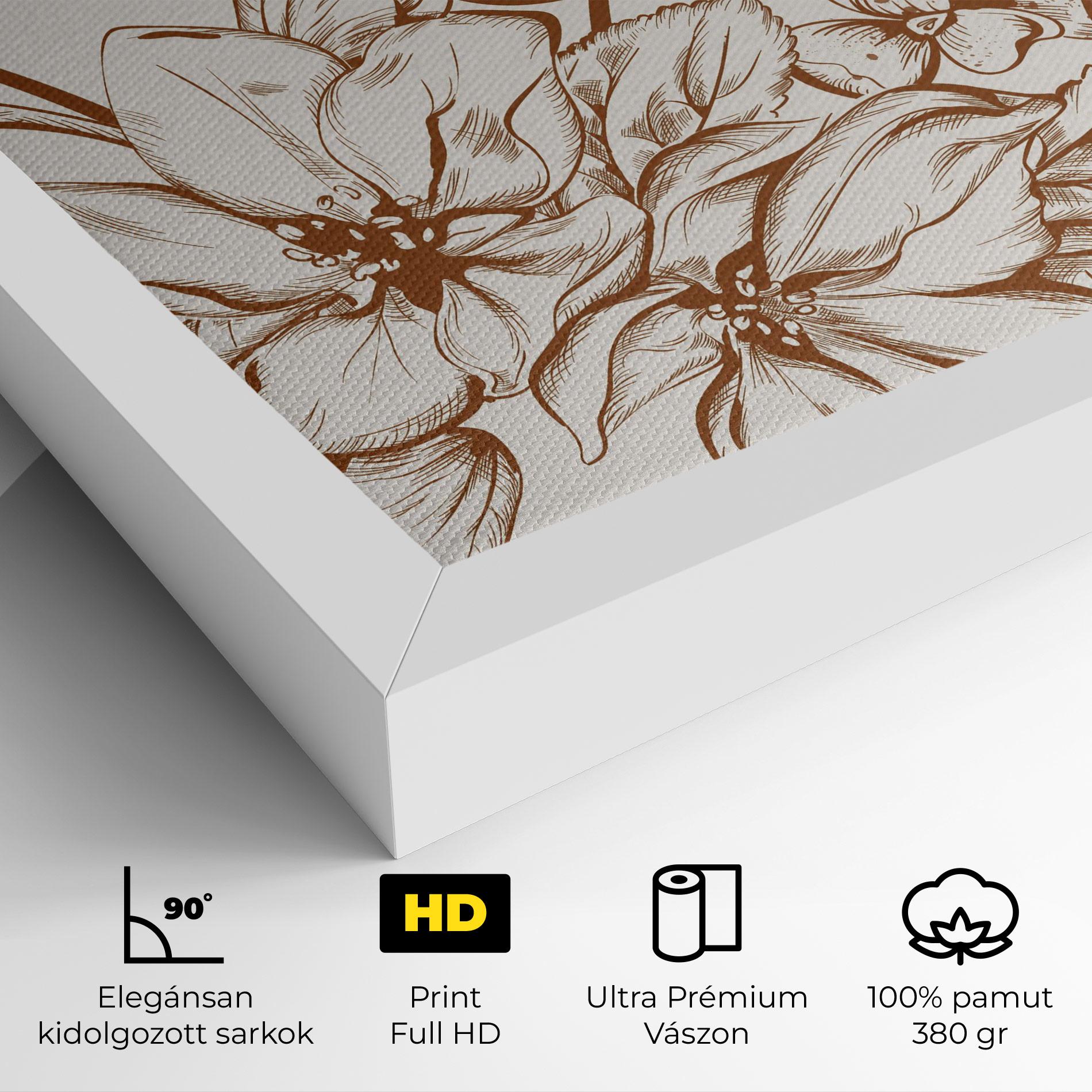 Vászonkép Bee Flower Line mockup 4