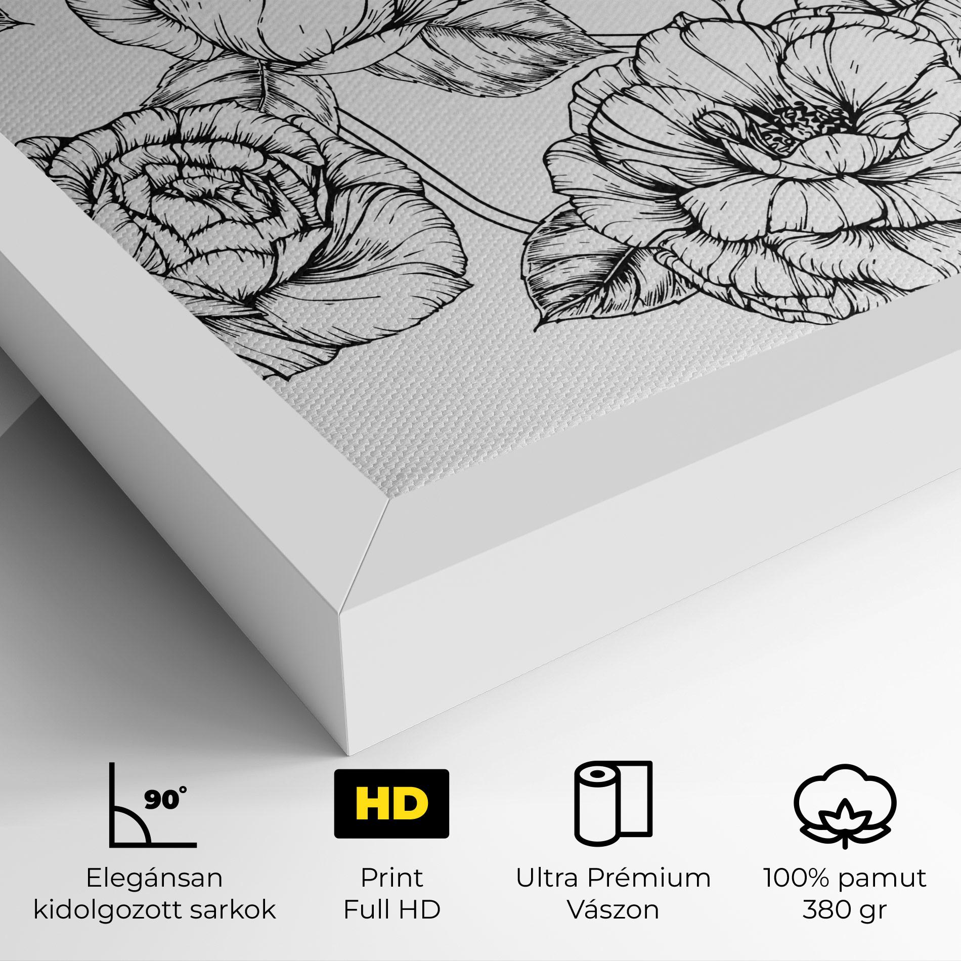 Vászonkép Big Roses Line mockup 4