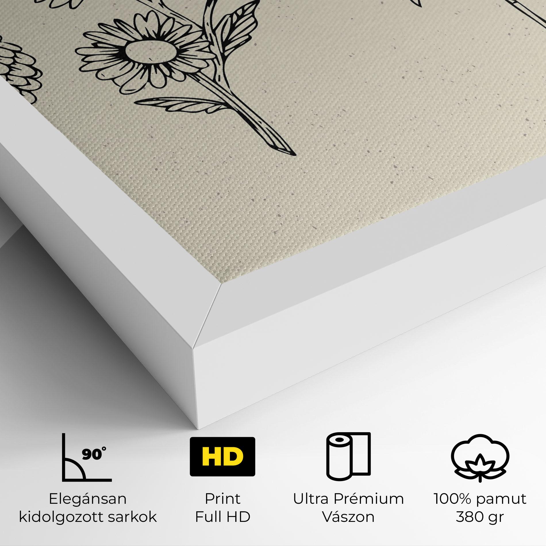 Vászonkép Black Line Cream mockup 4