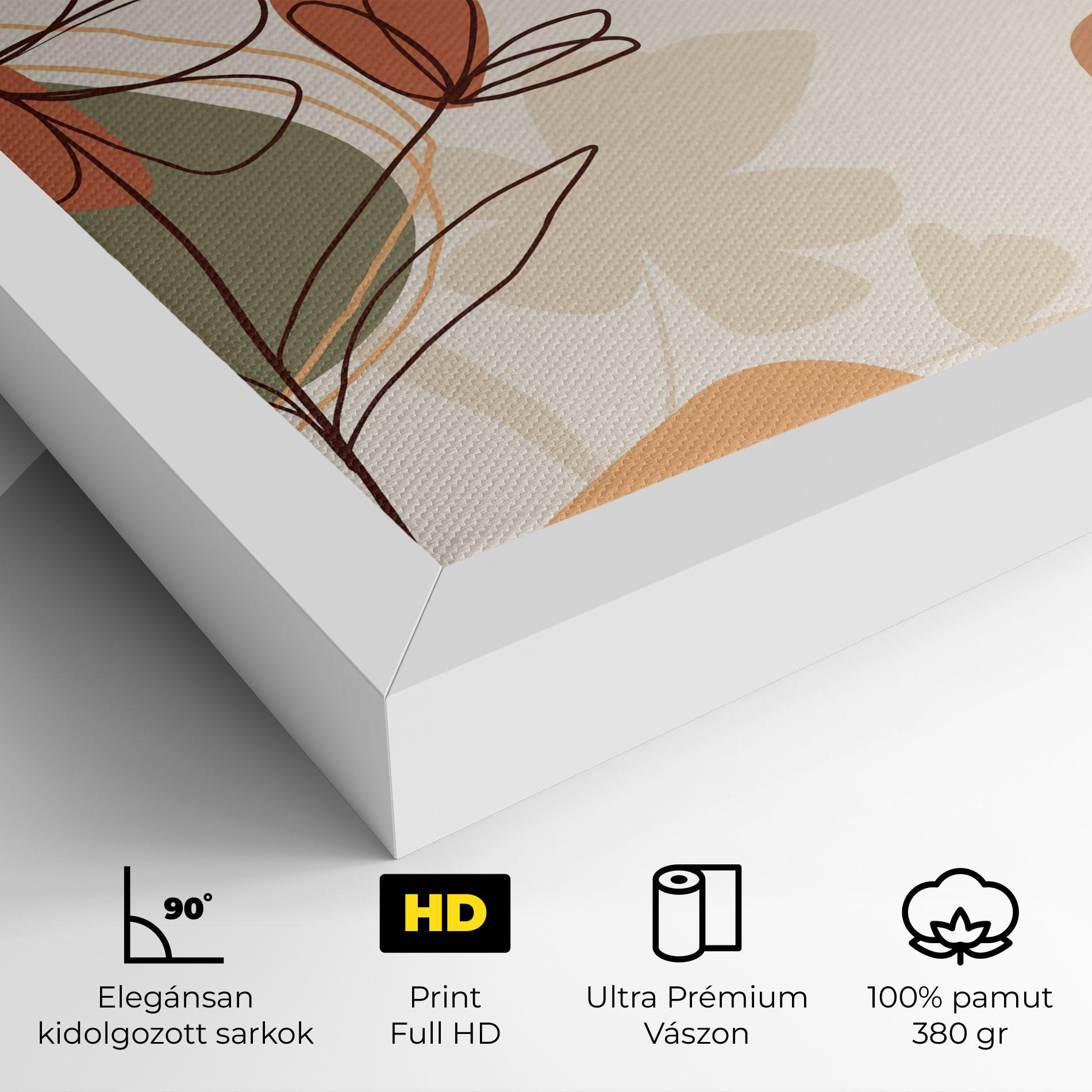 Vászonkép Brown Line Plants mockup 4