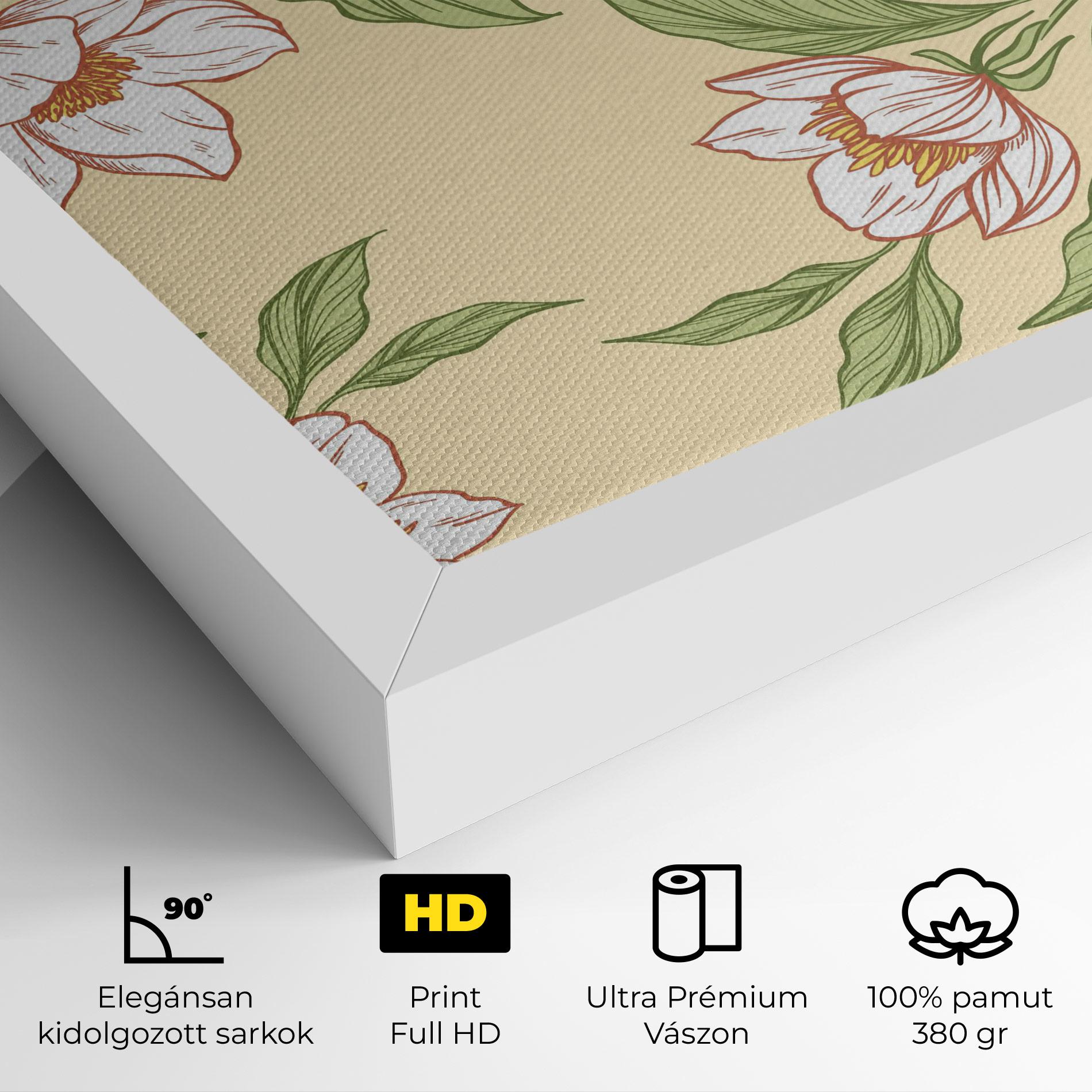 Vászonkép Cream Flower White mockup 4