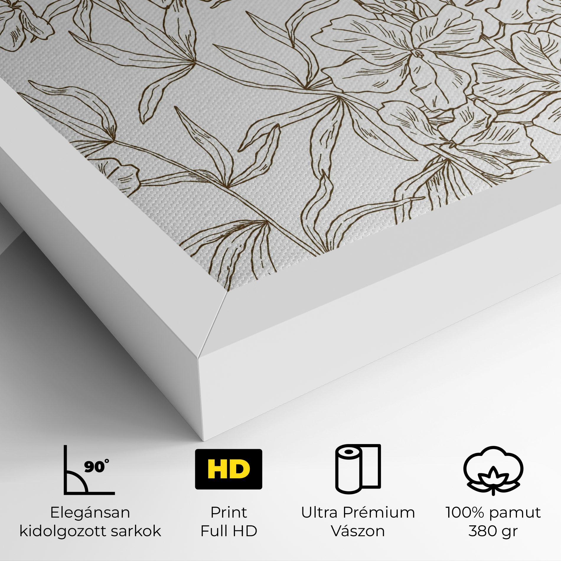 Vászonkép Flower Brown Line mockup 4