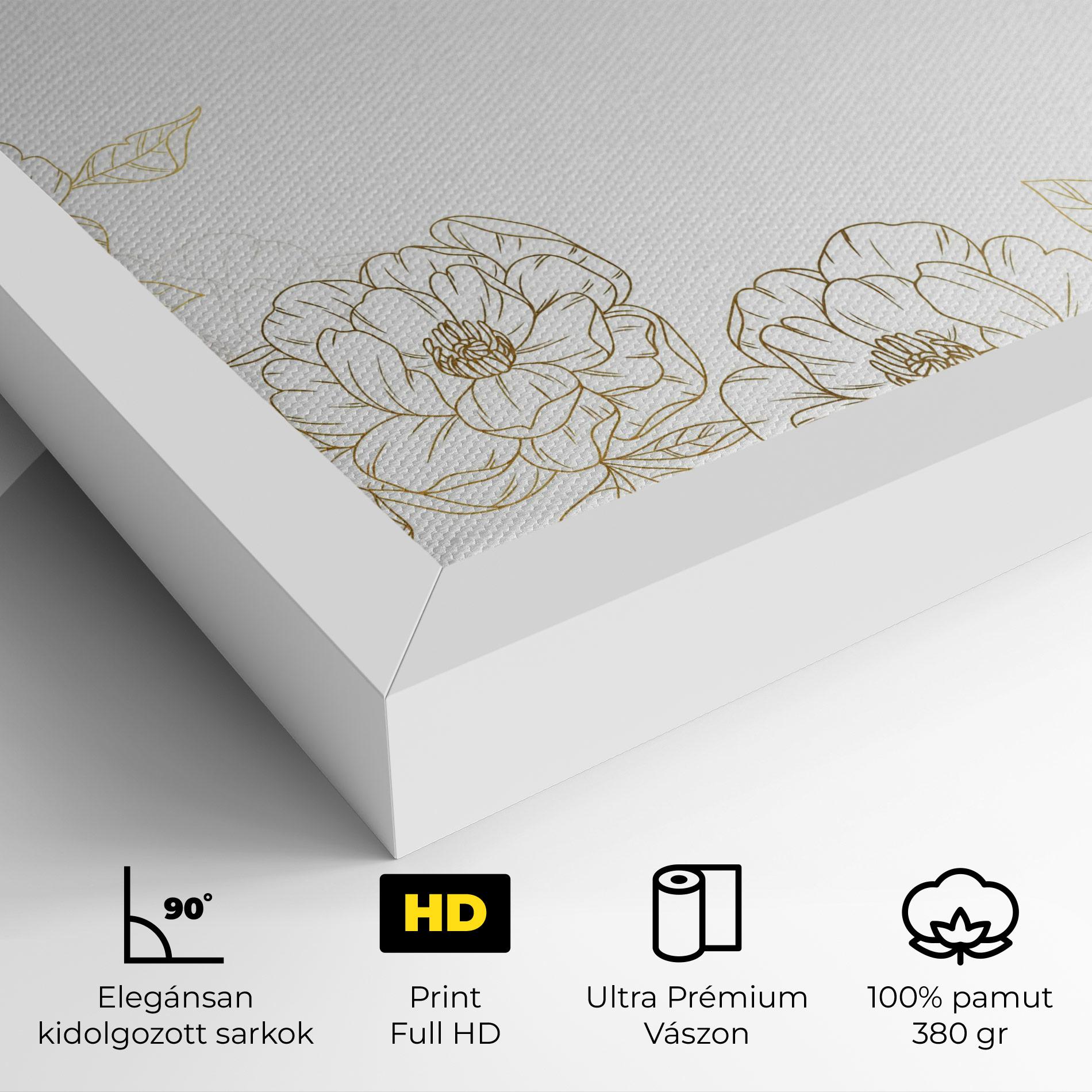 Vászonkép Flower Gold Line mockup 4