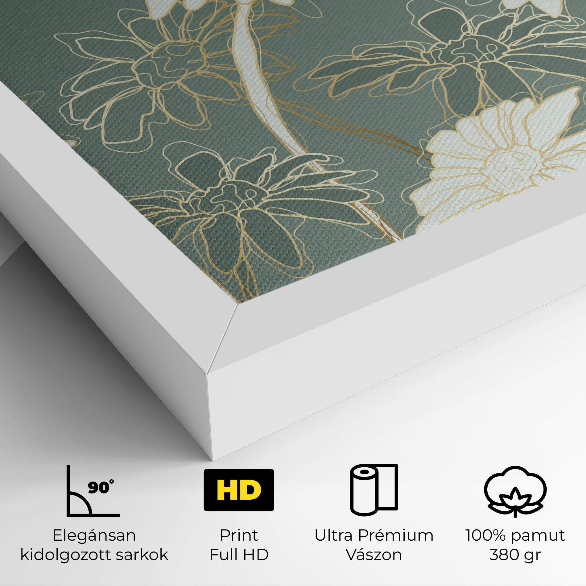 Vászonkép Gold Green Line mockup 4