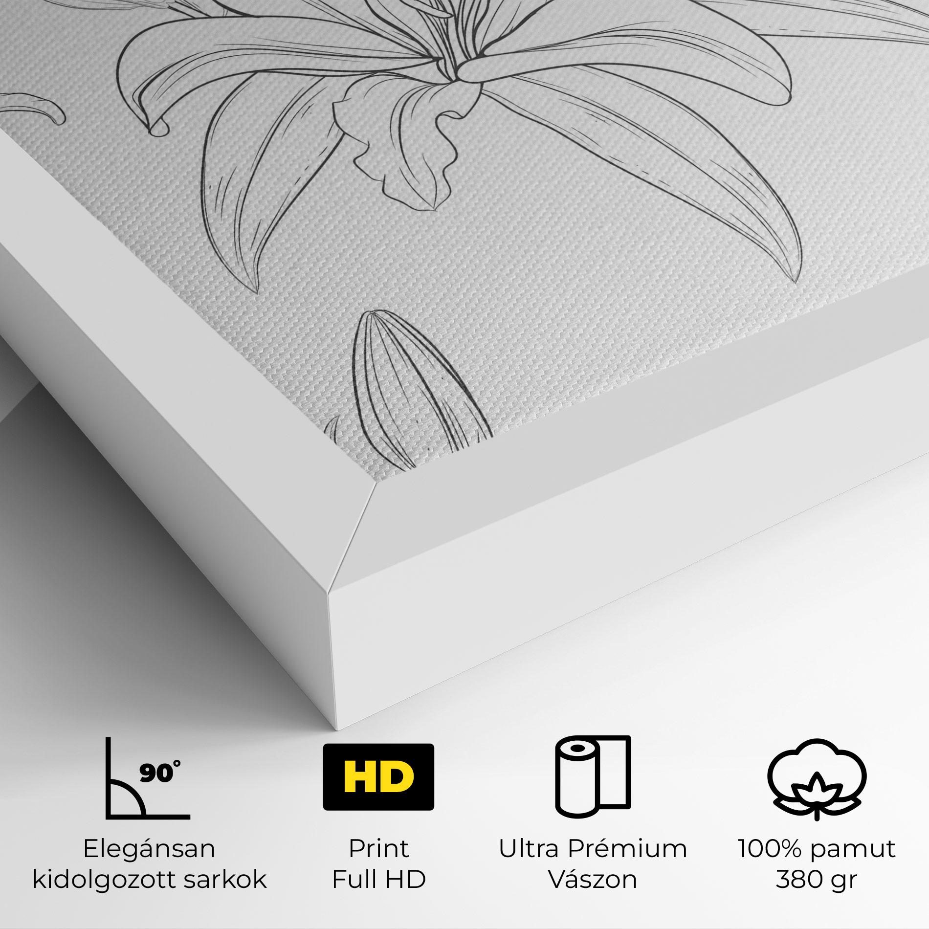 Vászonkép Grey Line Flower mockup 4