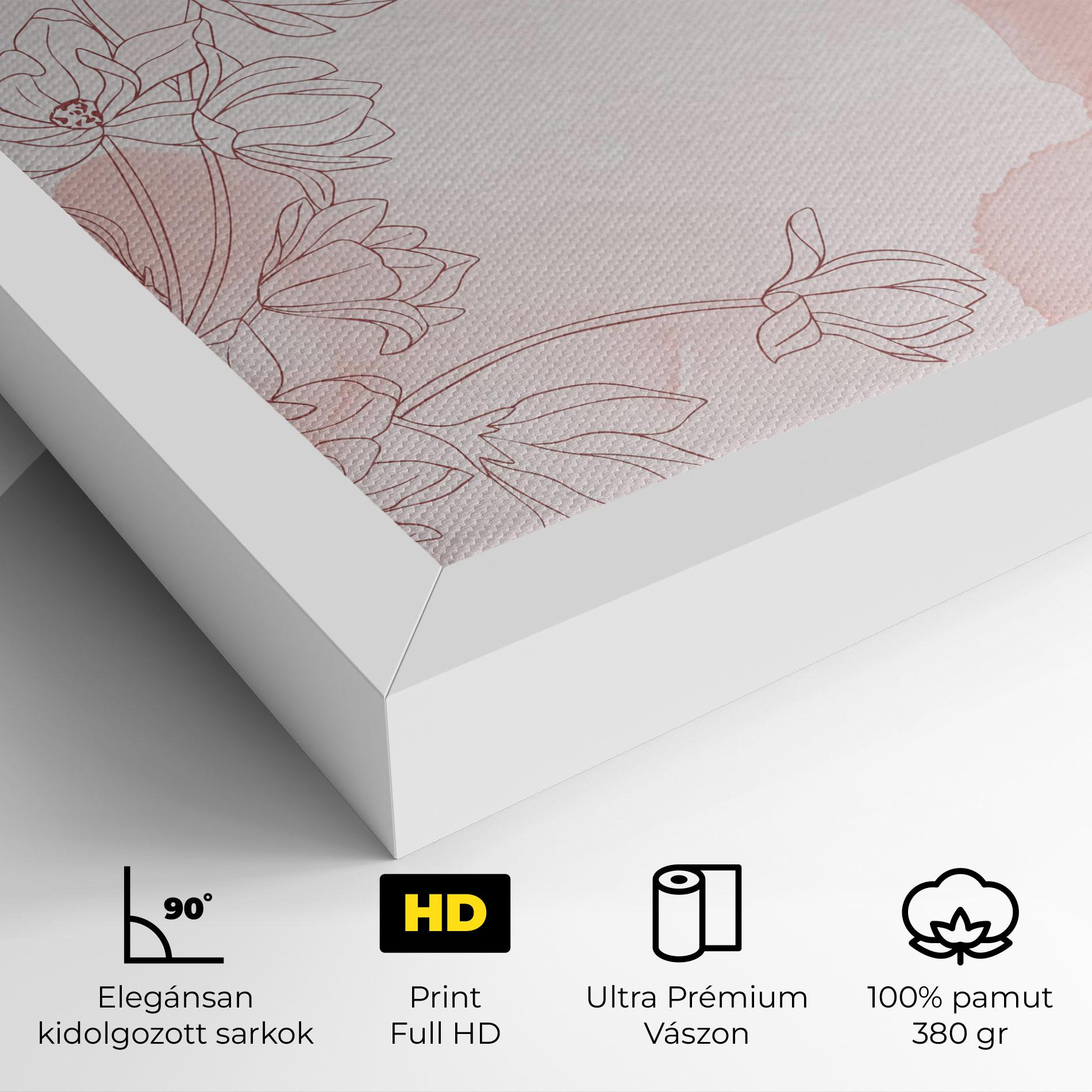 Vászonkép Pink Flower Line mockup 4