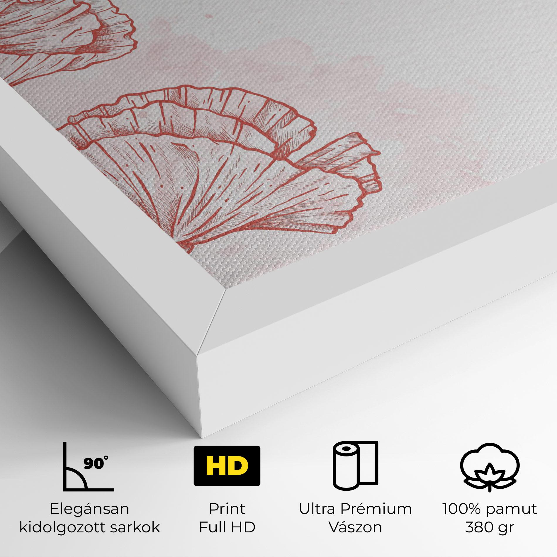 Vászonkép Red Poppy Line mockup 4