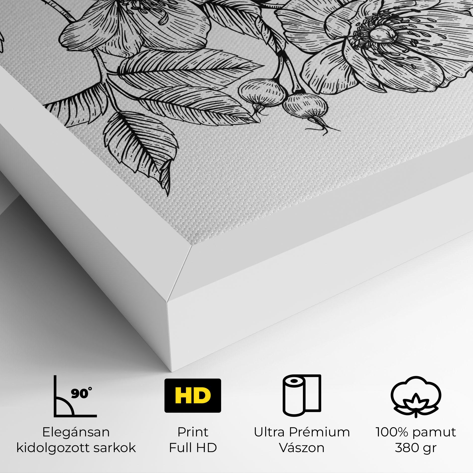 Vászonkép Rose Black Line mockup 4