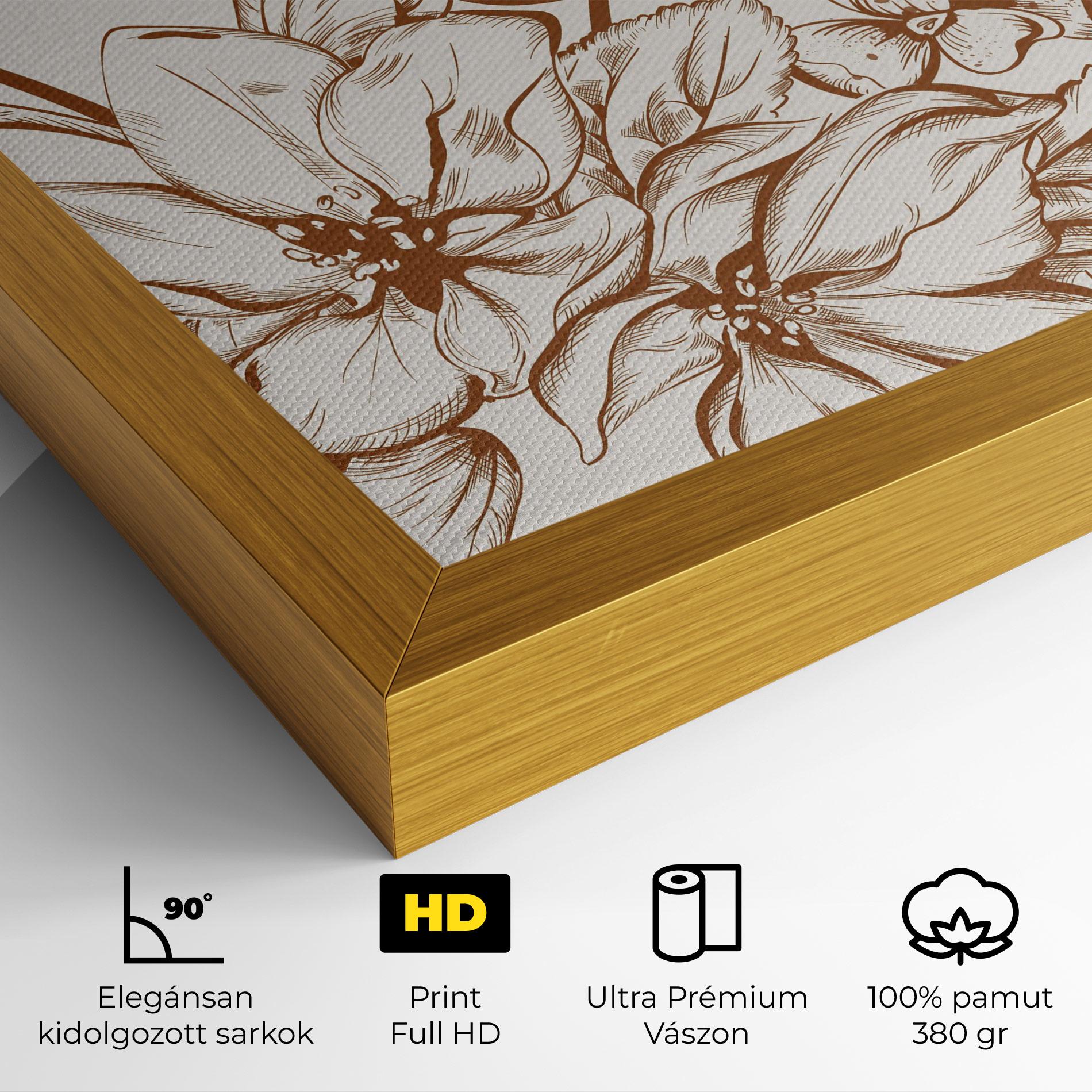 Vászonkép Bee Flower Line mockup 4