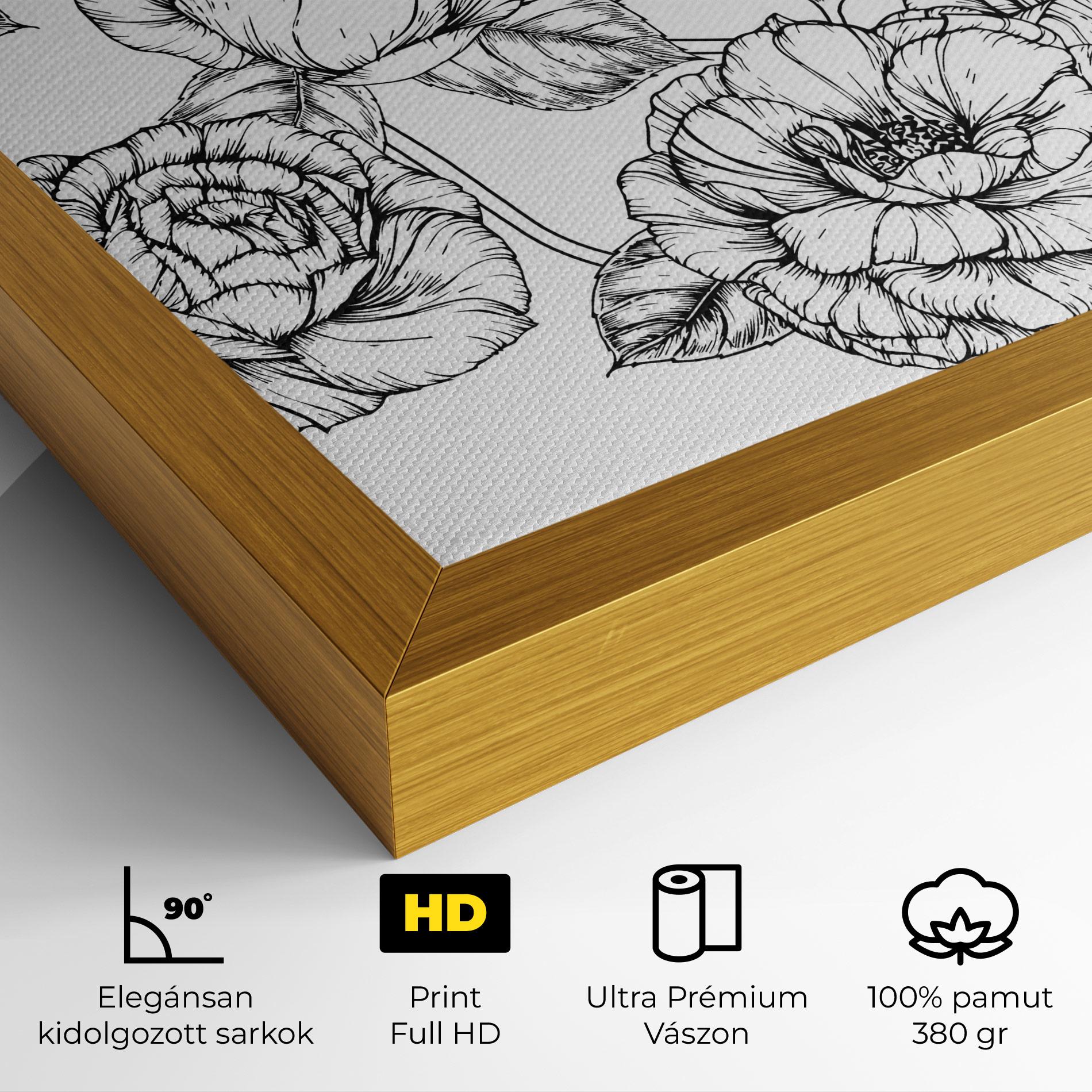 Vászonkép Big Roses Line mockup 4