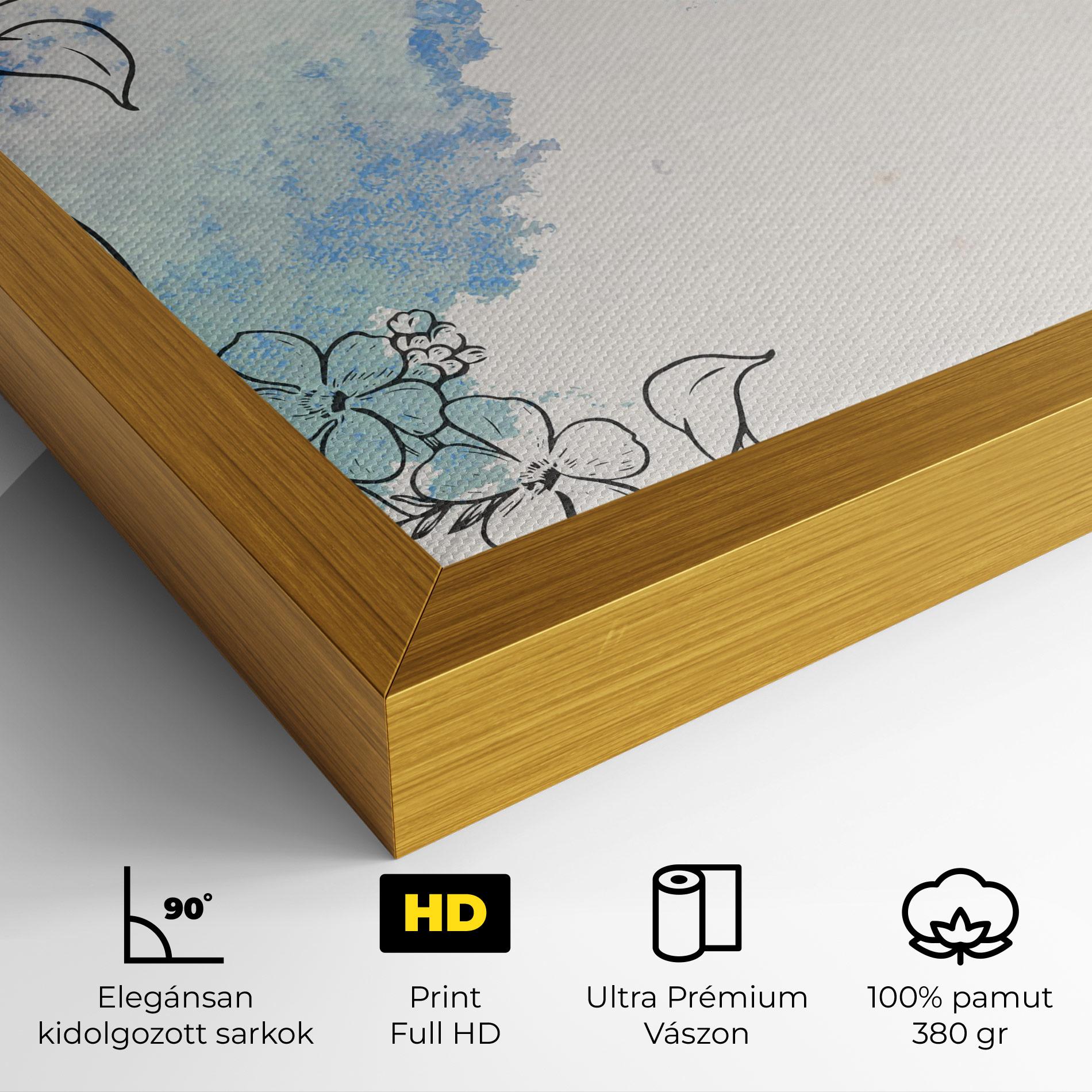 Vászonkép Blue Watercolor Flower mockup 4