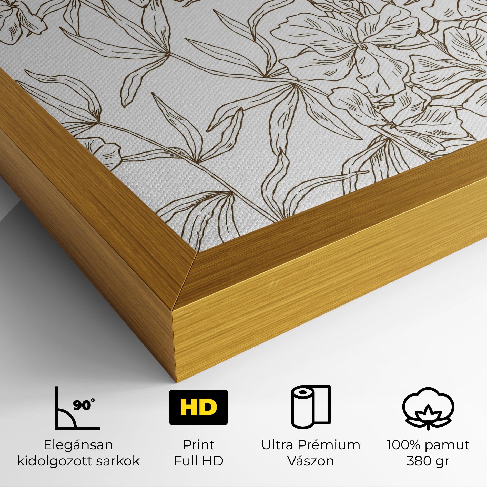 Vászonkép Flower Brown Line mockup 4