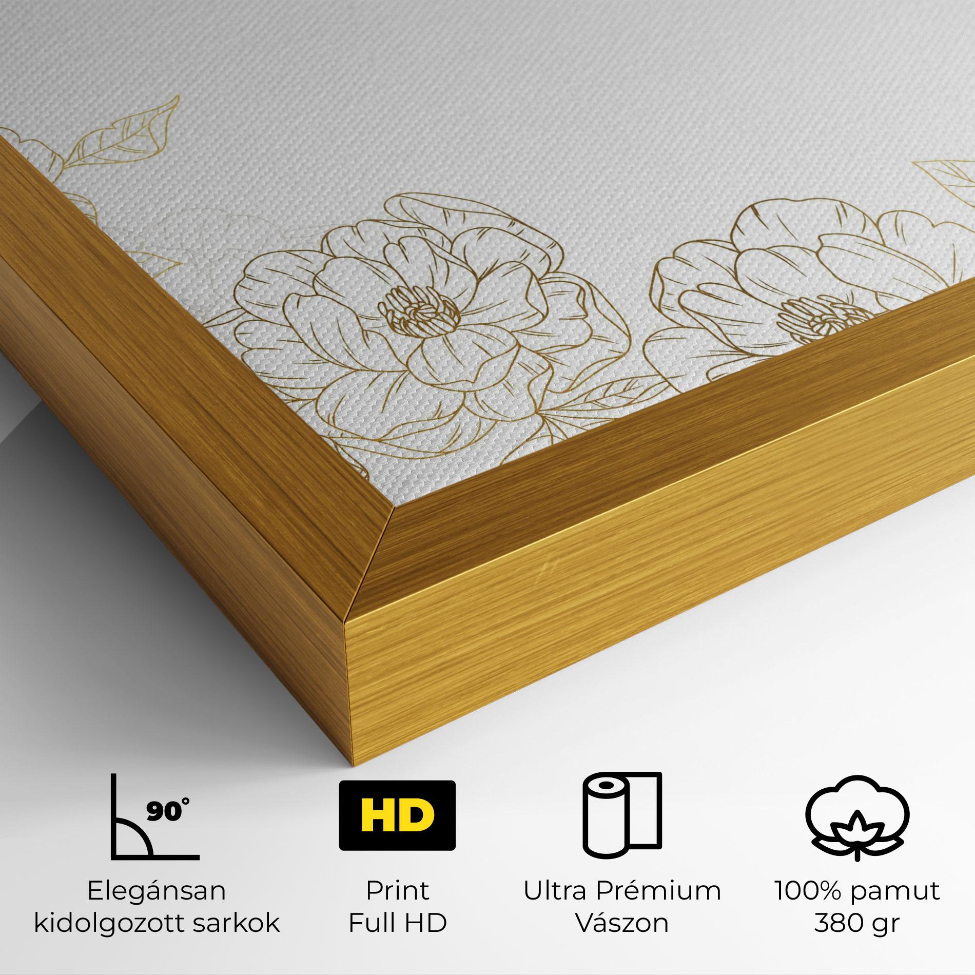 Vászonkép Flower Gold Line mockup 4