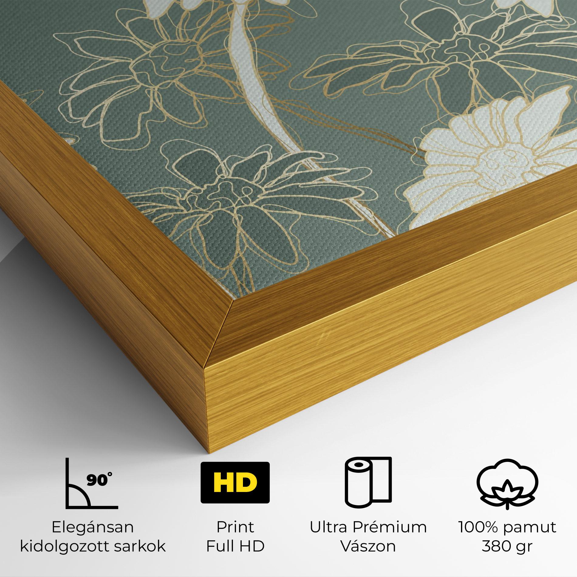 Vászonkép Gold Green Line mockup 4