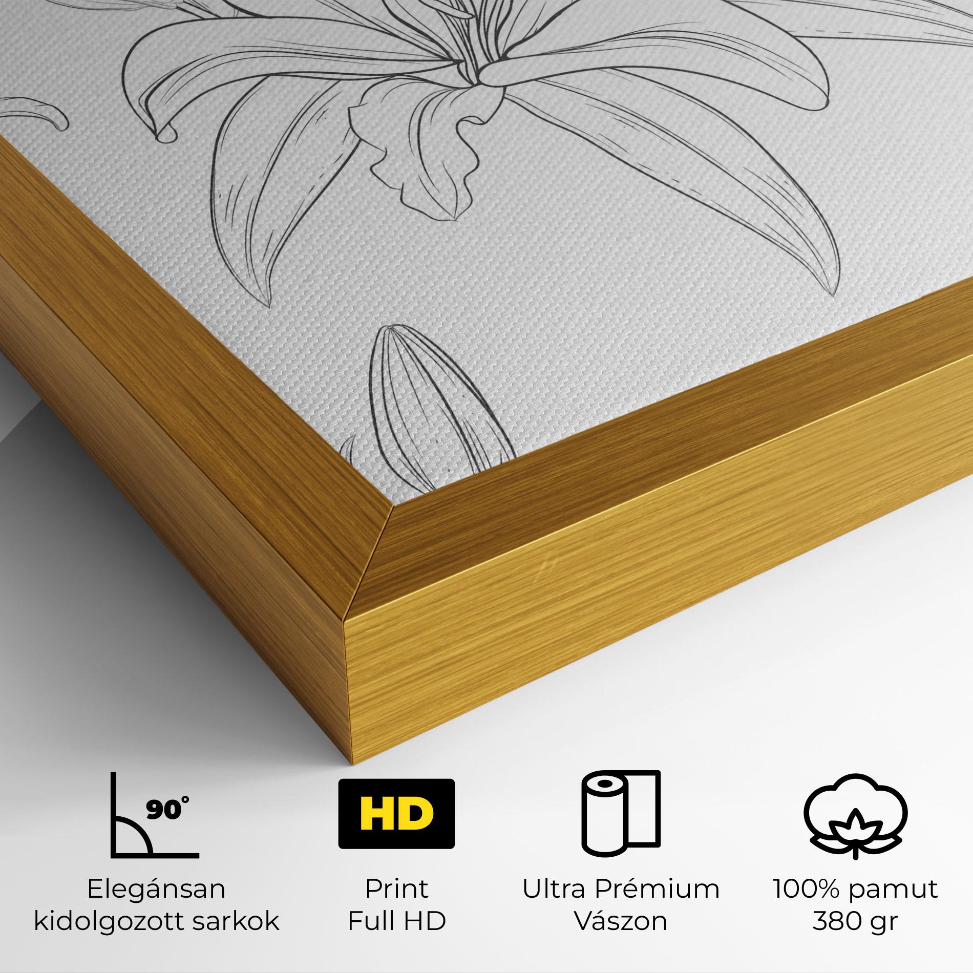 Vászonkép Grey Line Flower mockup 4