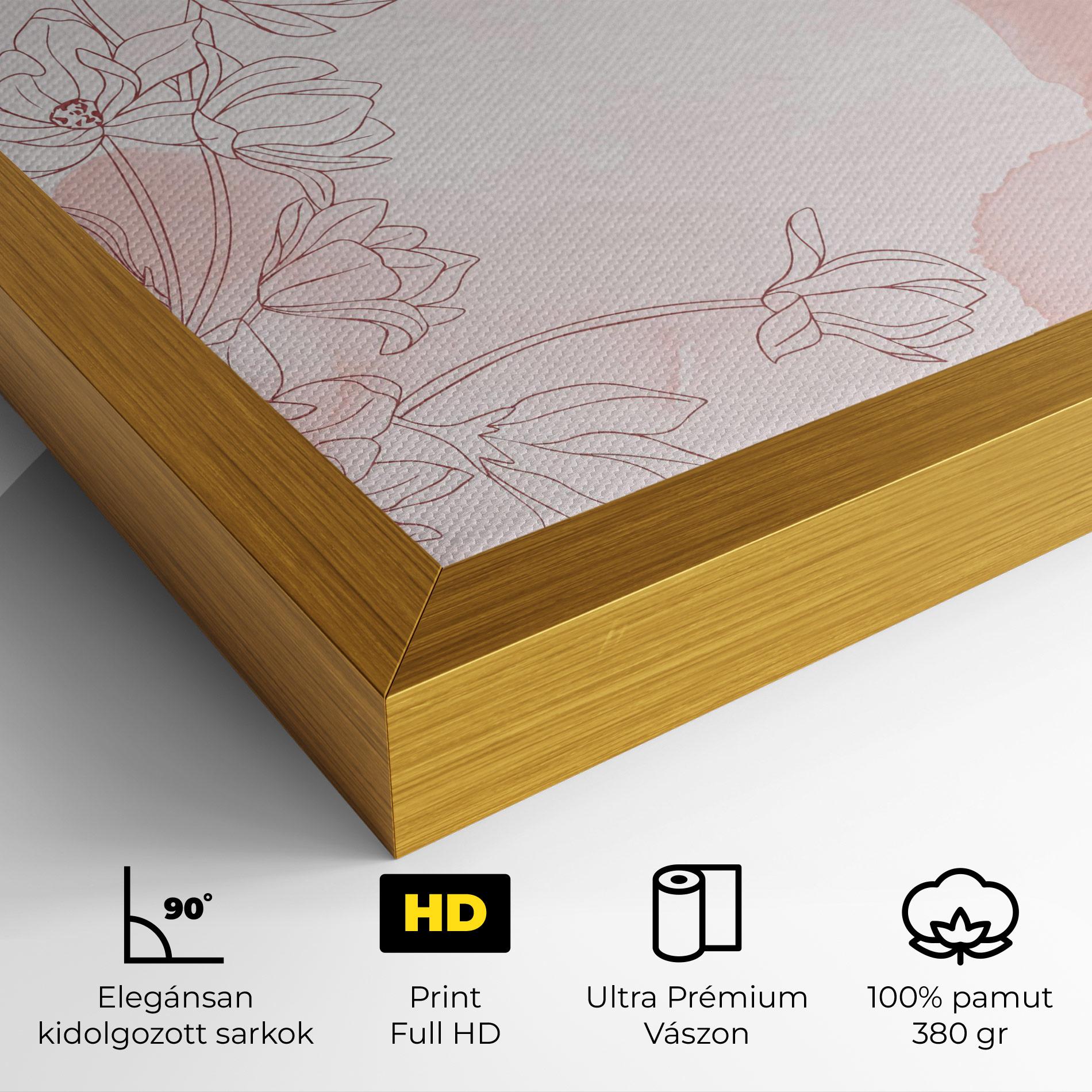 Vászonkép Pink Flower Line mockup 4
