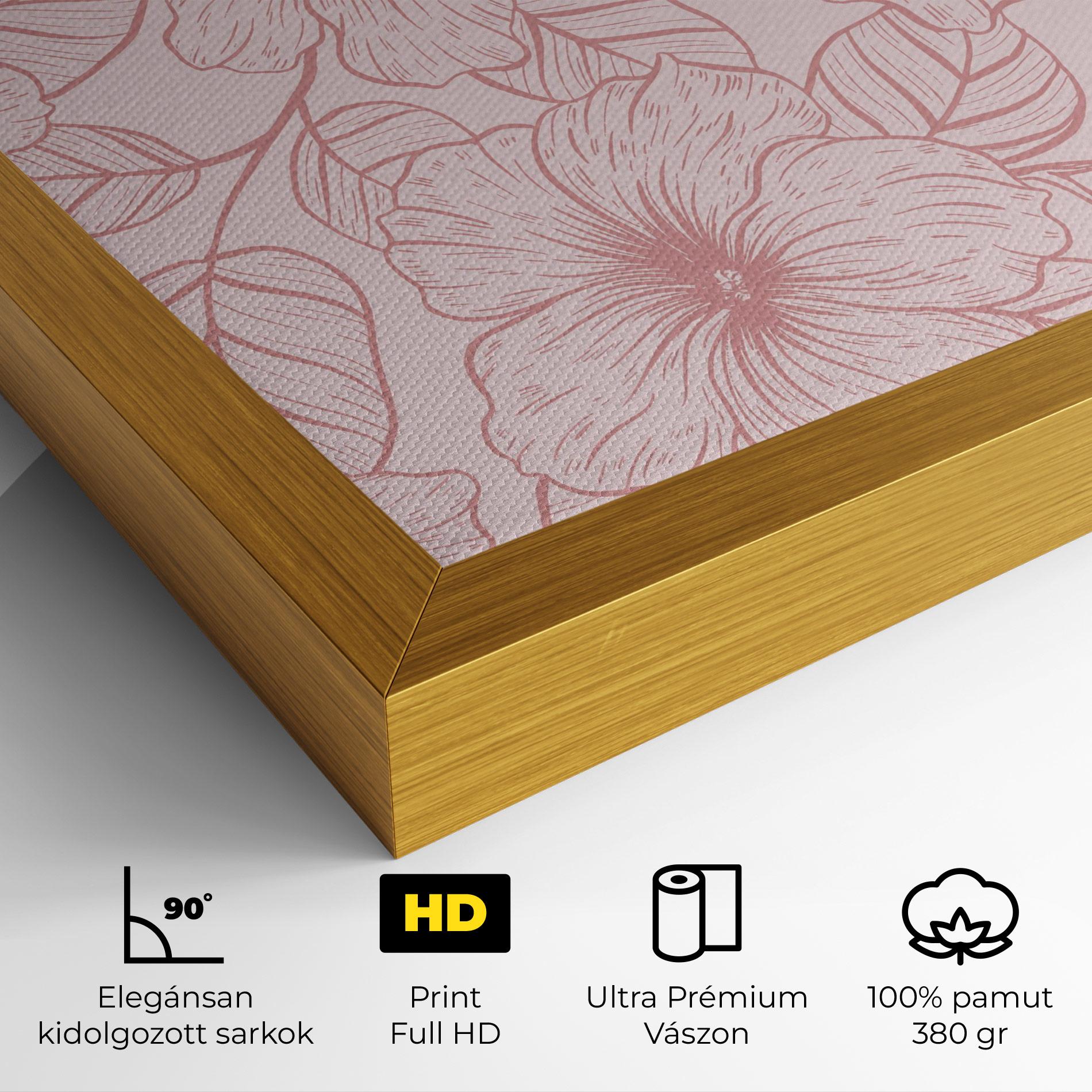 Vászonkép Pink Line Flower mockup 4