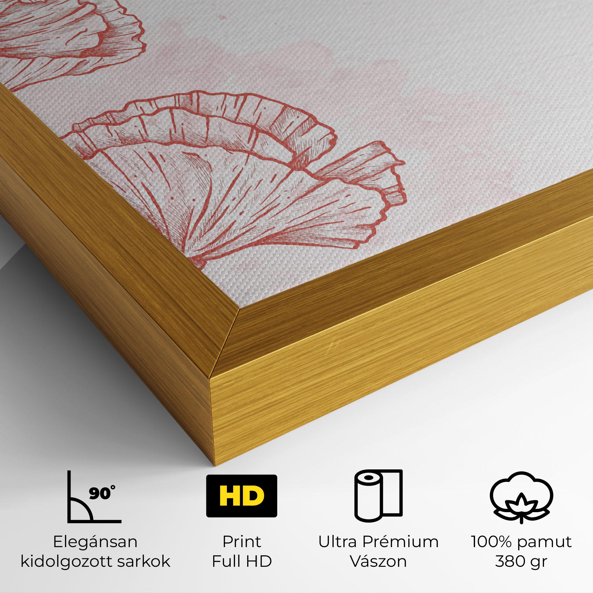 Vászonkép Red Poppy Line mockup 4