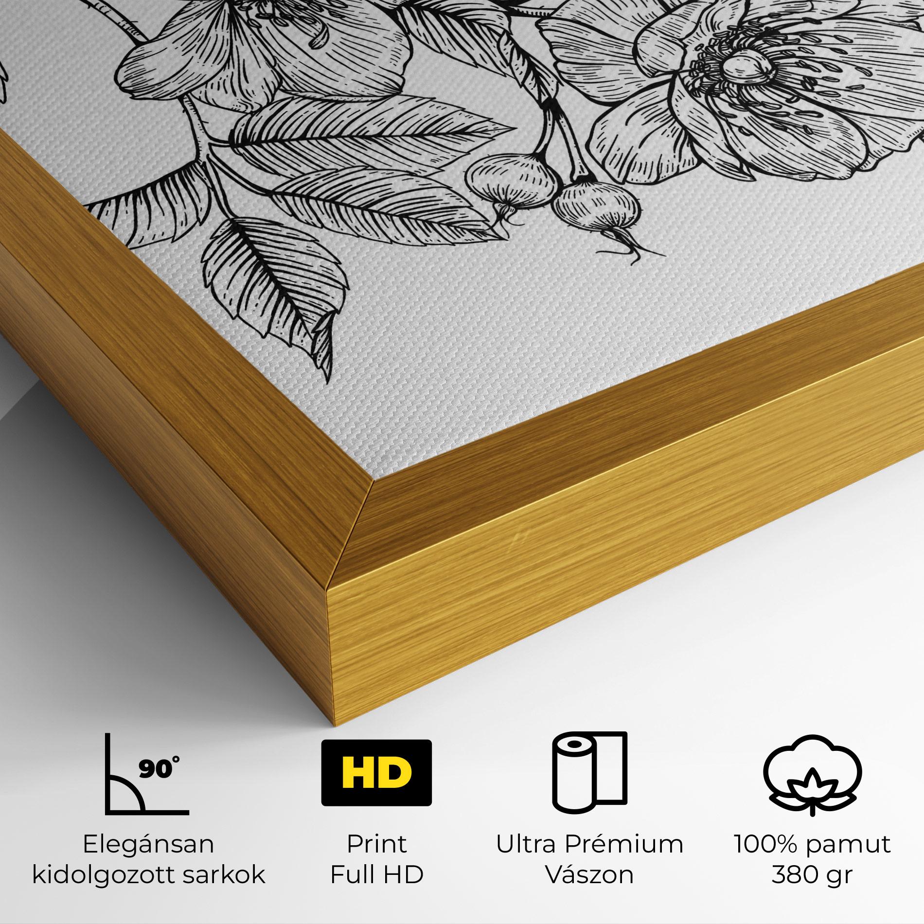 Vászonkép Rose Black Line mockup 4