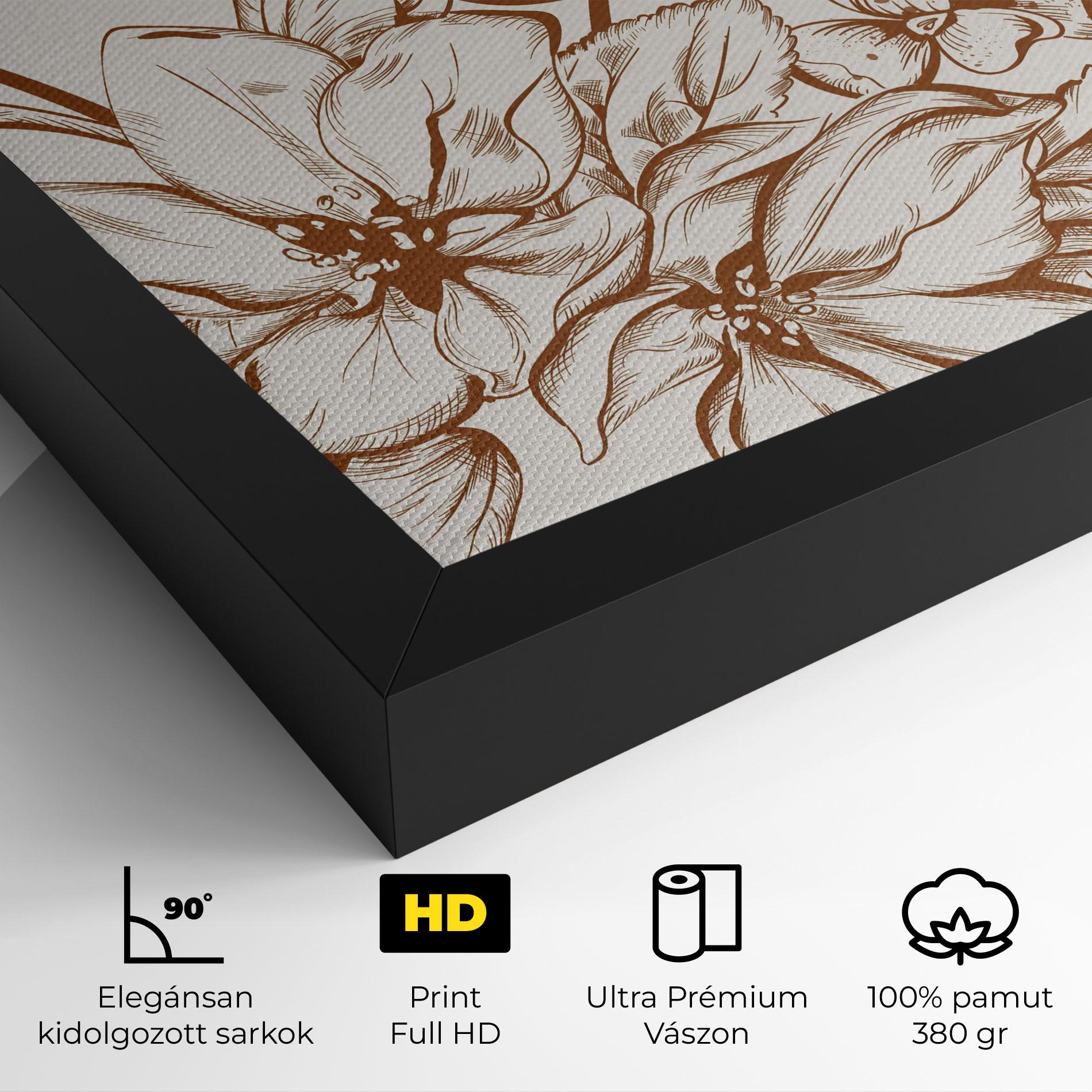 Vászonkép Bee Flower Line mockup 4