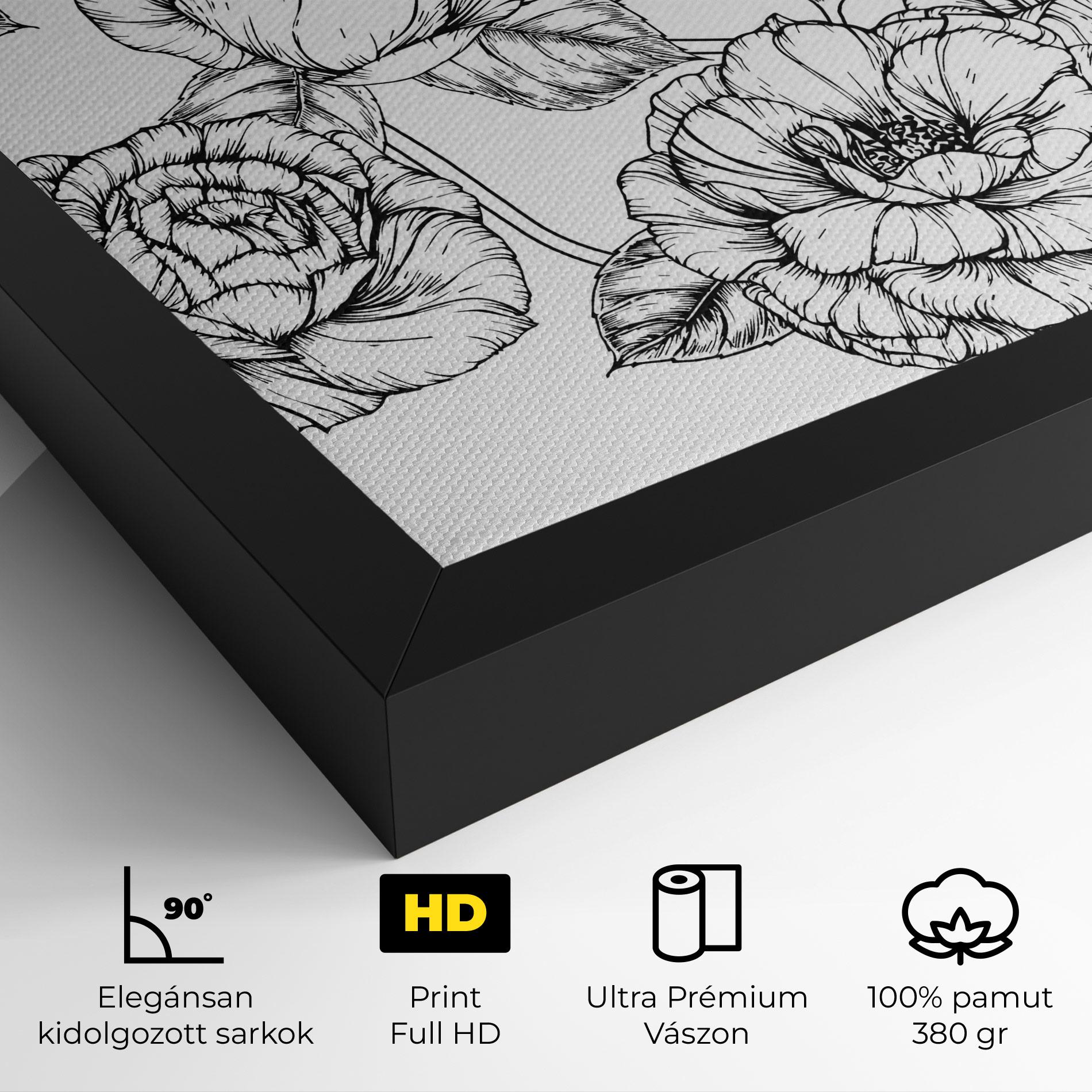 Vászonkép Big Roses Line mockup 4