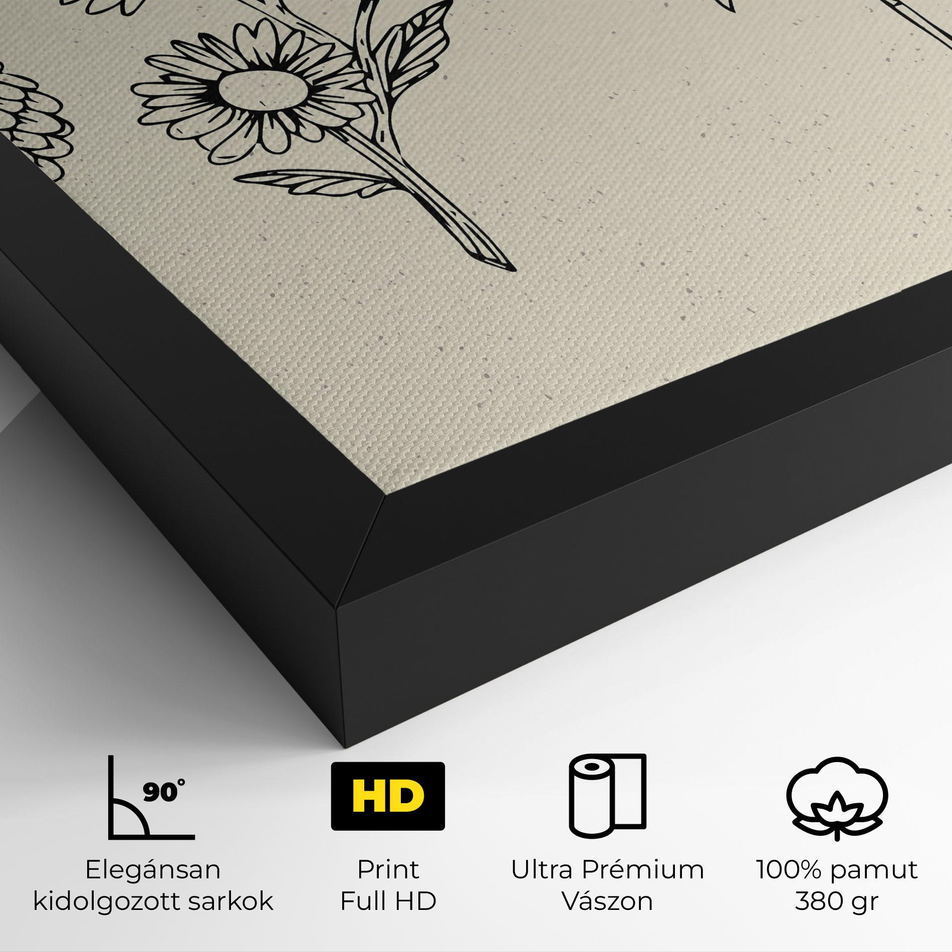 Vászonkép Black Line Cream mockup 4