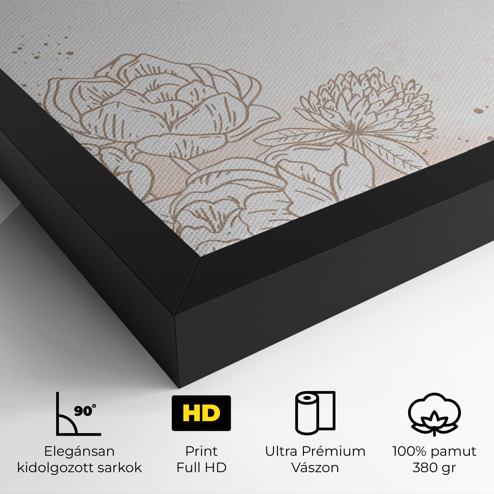 Cream Line Flower mockup 4