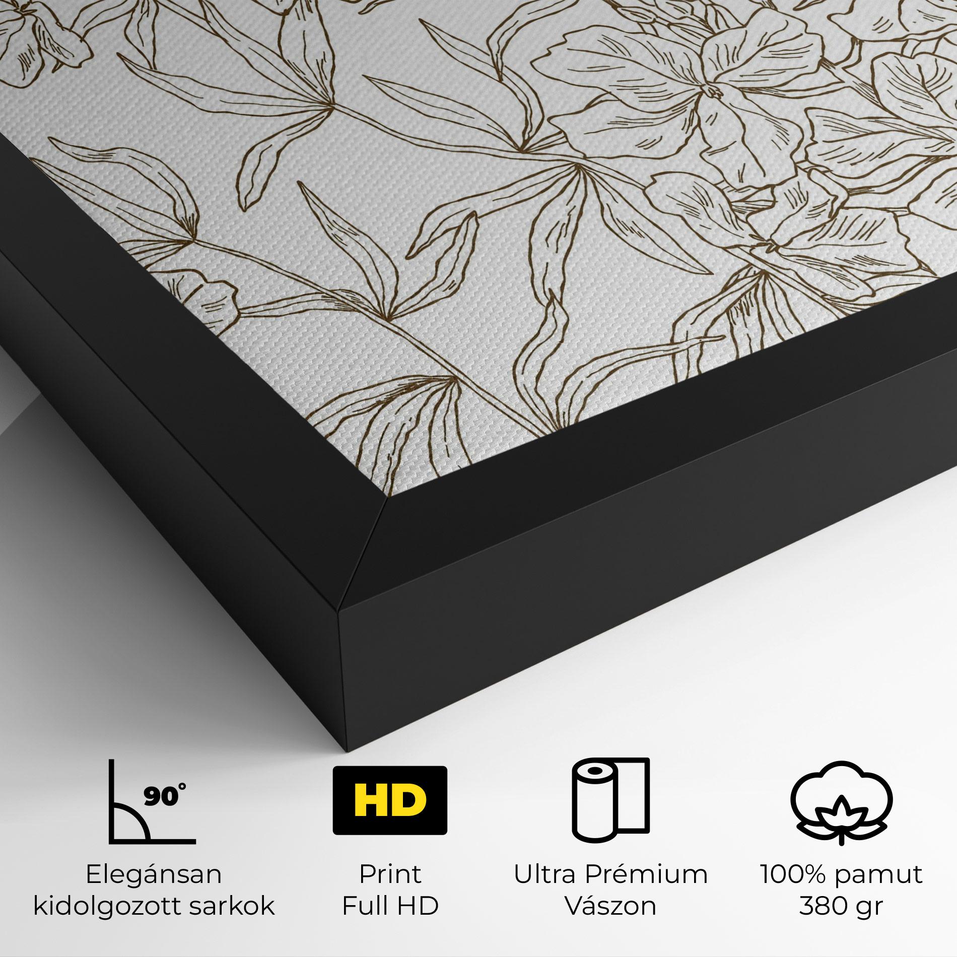 Vászonkép Flower Brown Line mockup 4