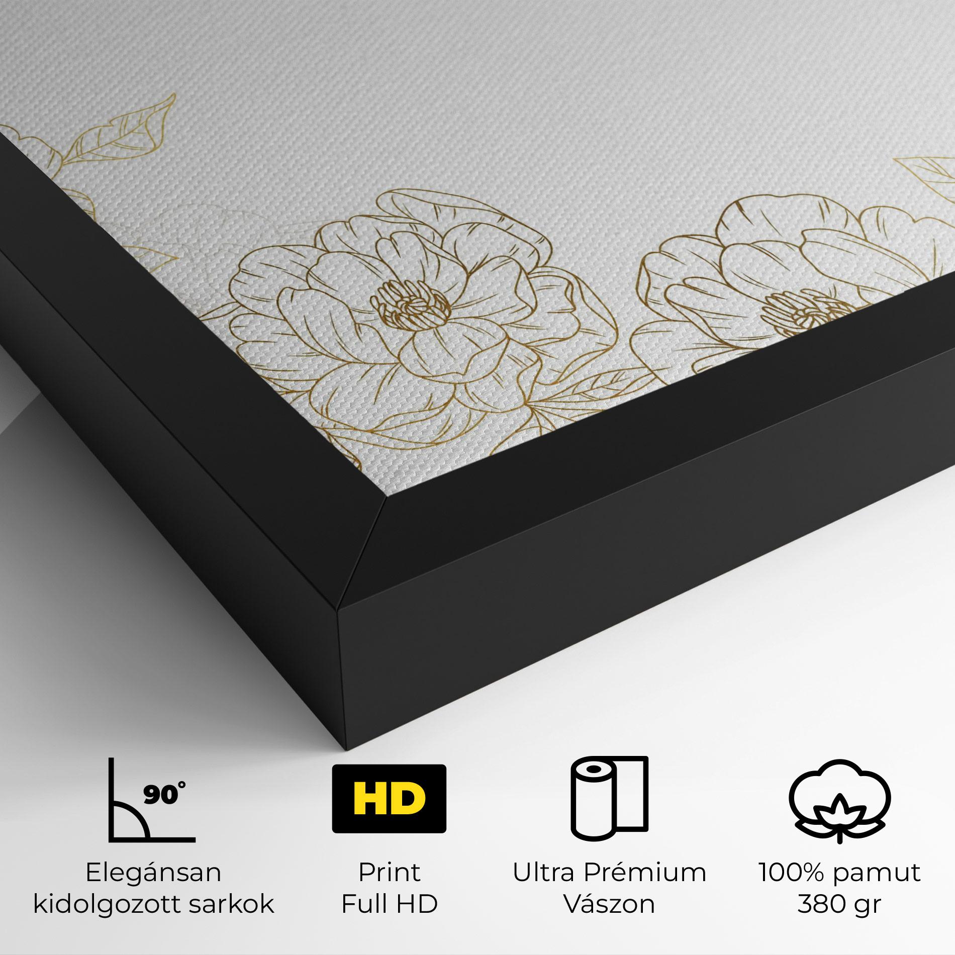 Vászonkép Flower Gold Line mockup 4