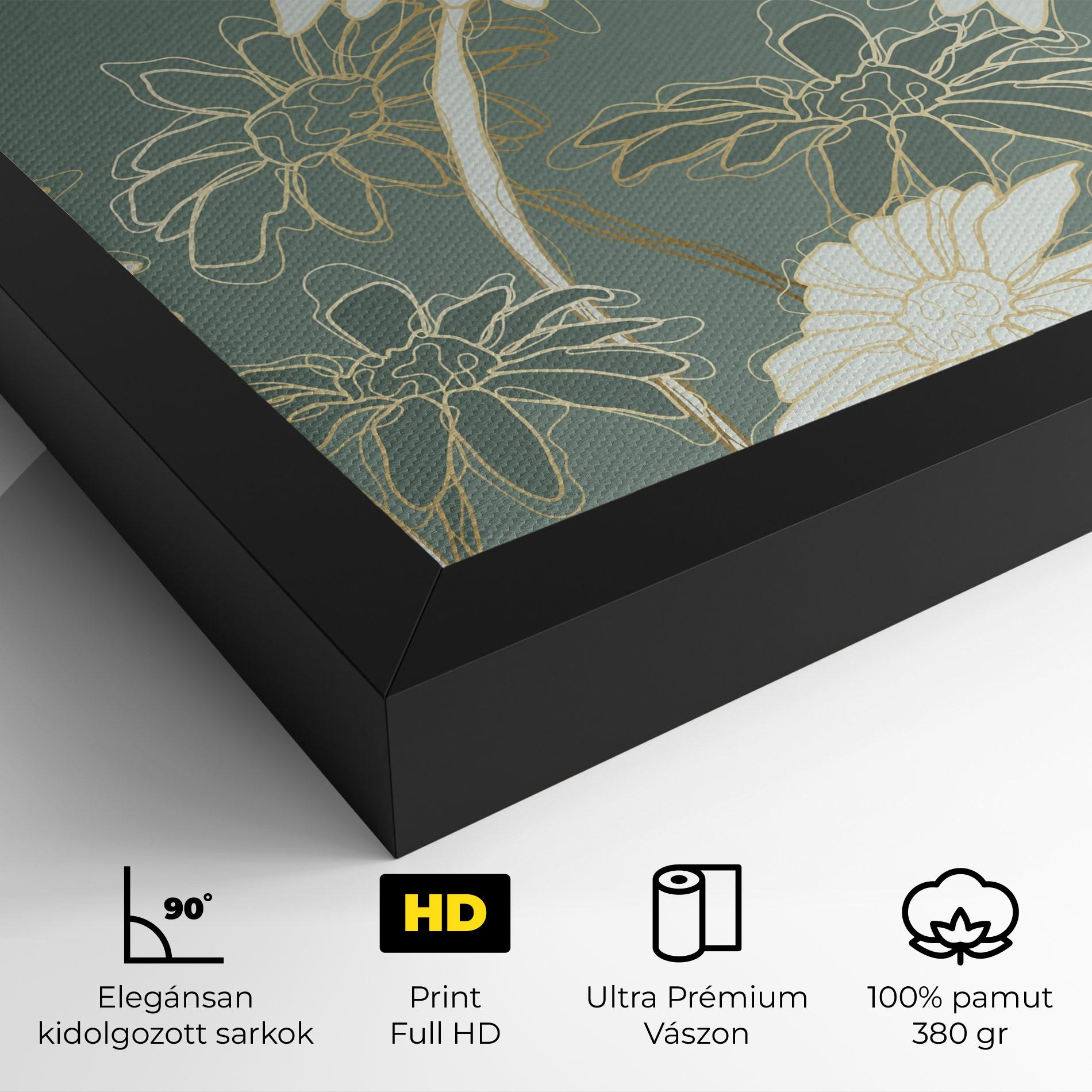 Vászonkép Gold Green Line mockup 4