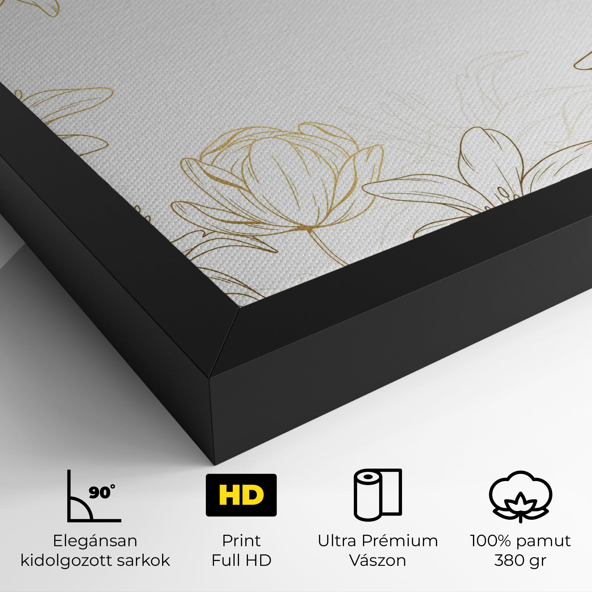 Vászonkép Gold Line Flower mockup 4