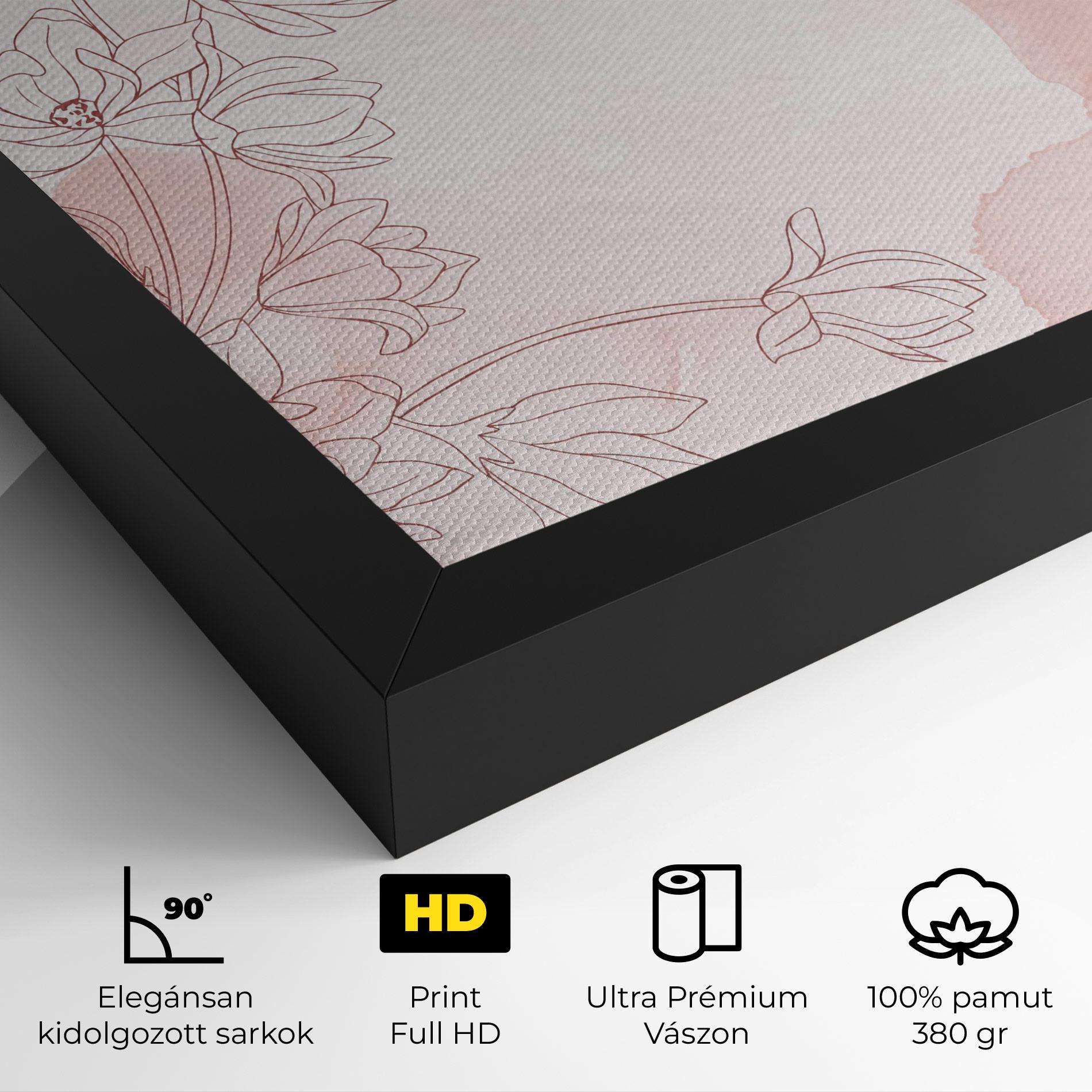 Vászonkép Pink Flower Line mockup 4