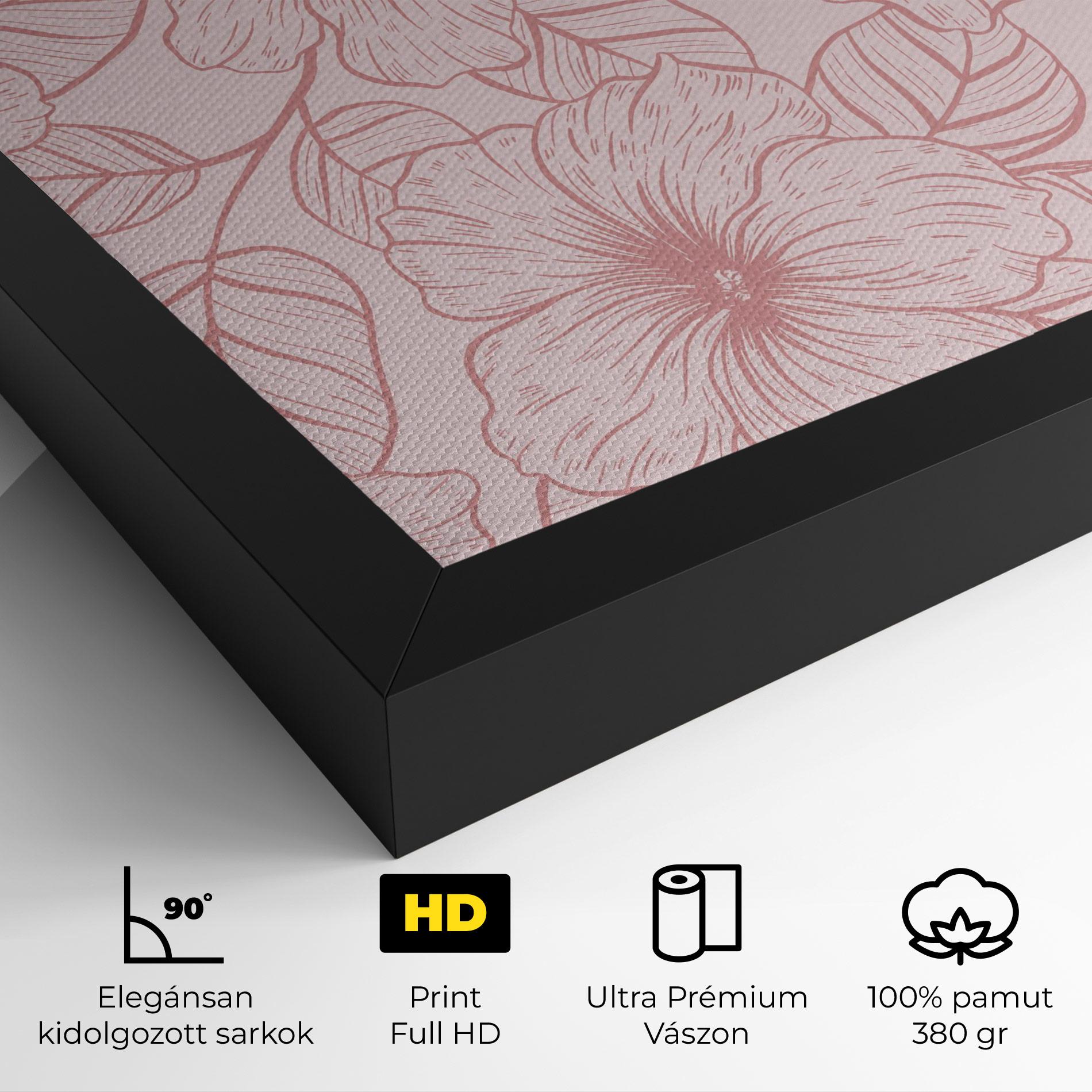 Vászonkép Pink Line Flower mockup 4