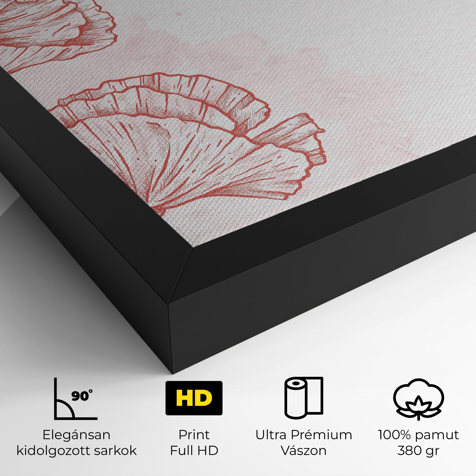 Vászonkép Red Poppy Line mockup 4