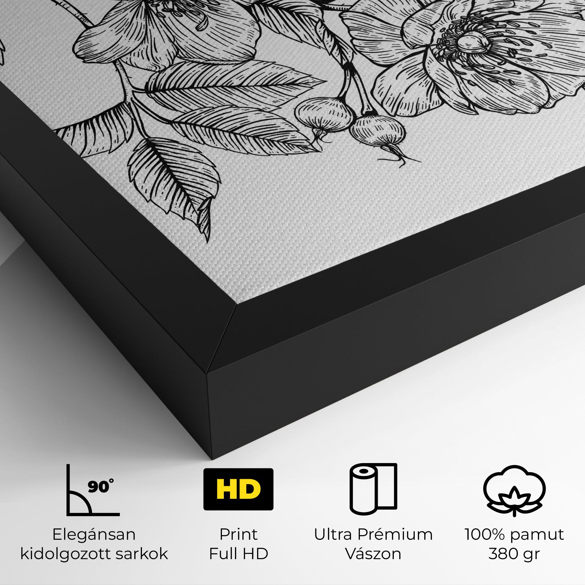 Vászonkép Rose Black Line mockup 4