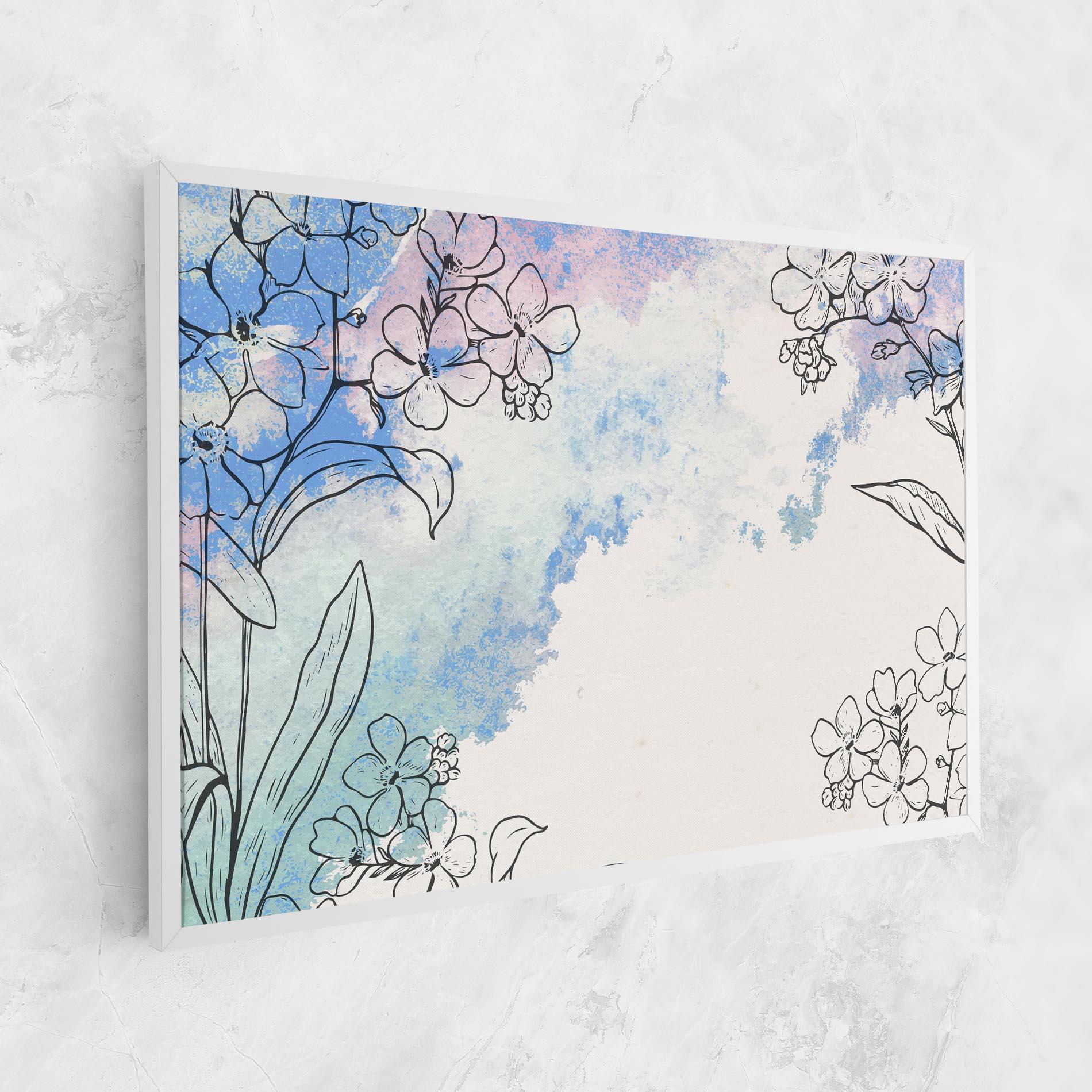 Vászonkép Blue Watercolor Flower mockup 1