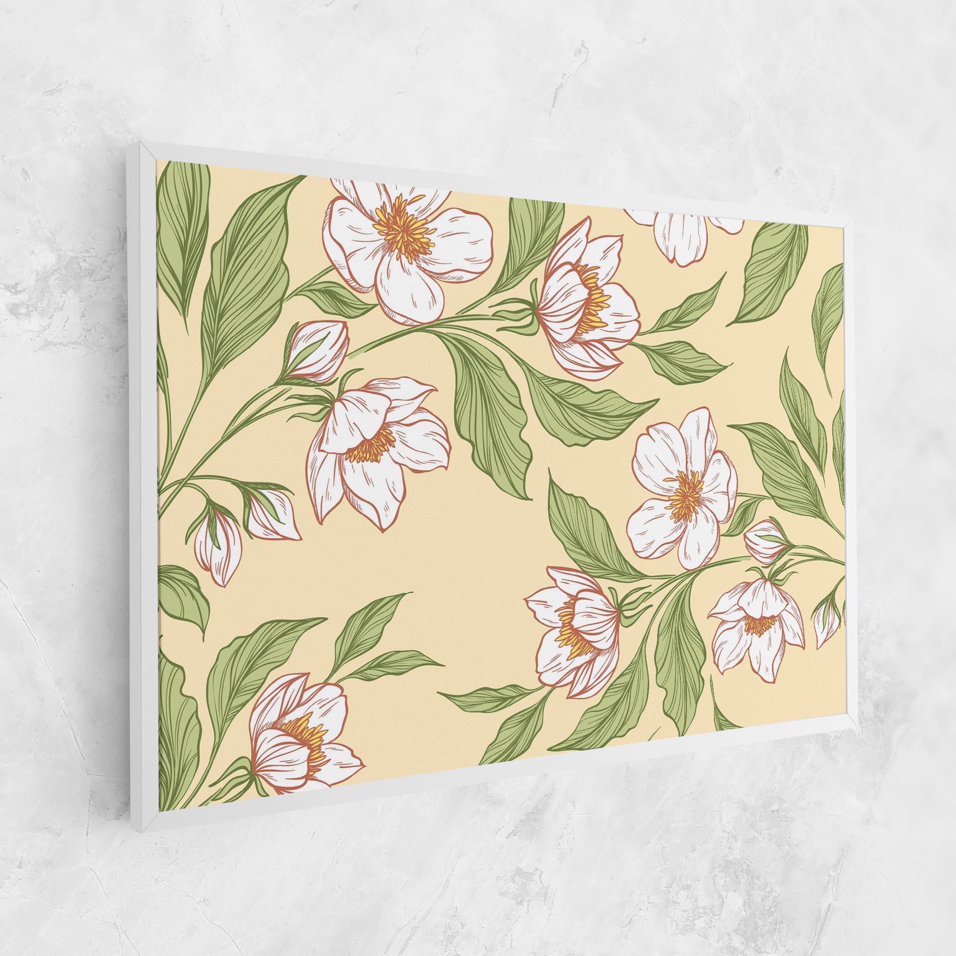 Vászonkép Cream Flower White mockup 1