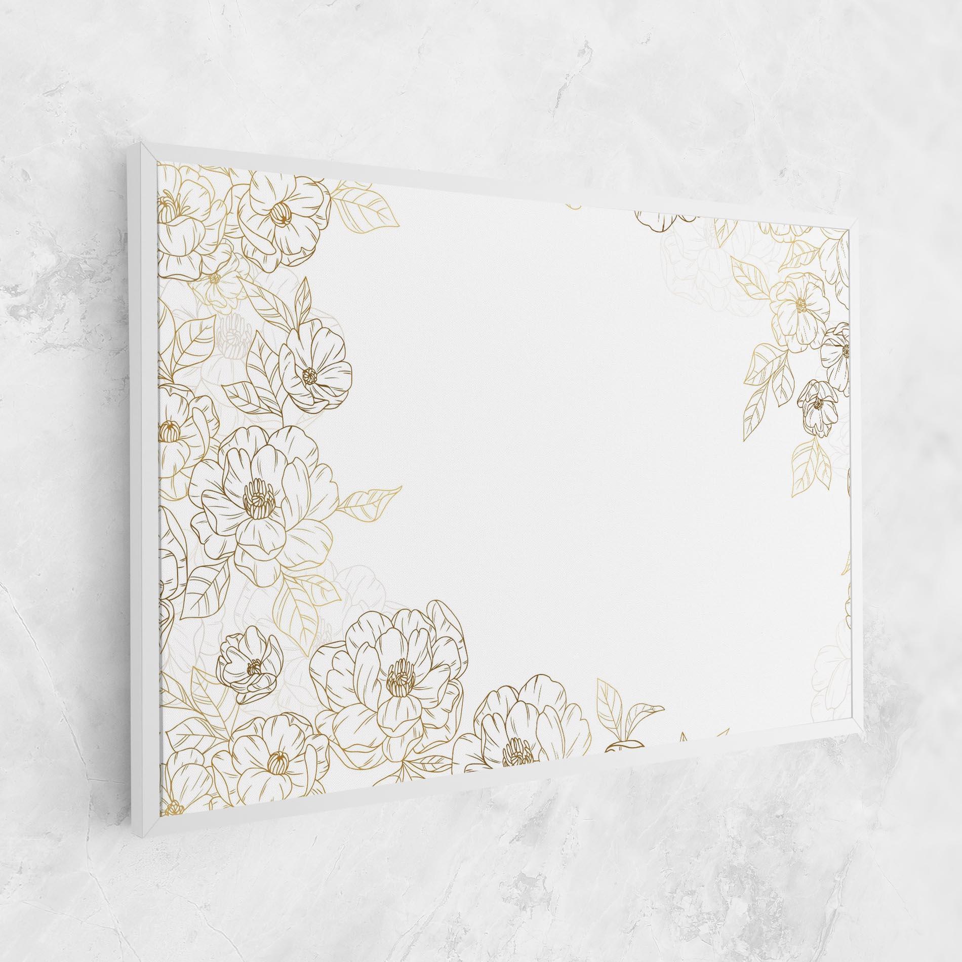 Vászonkép Flower Gold Line mockup 1