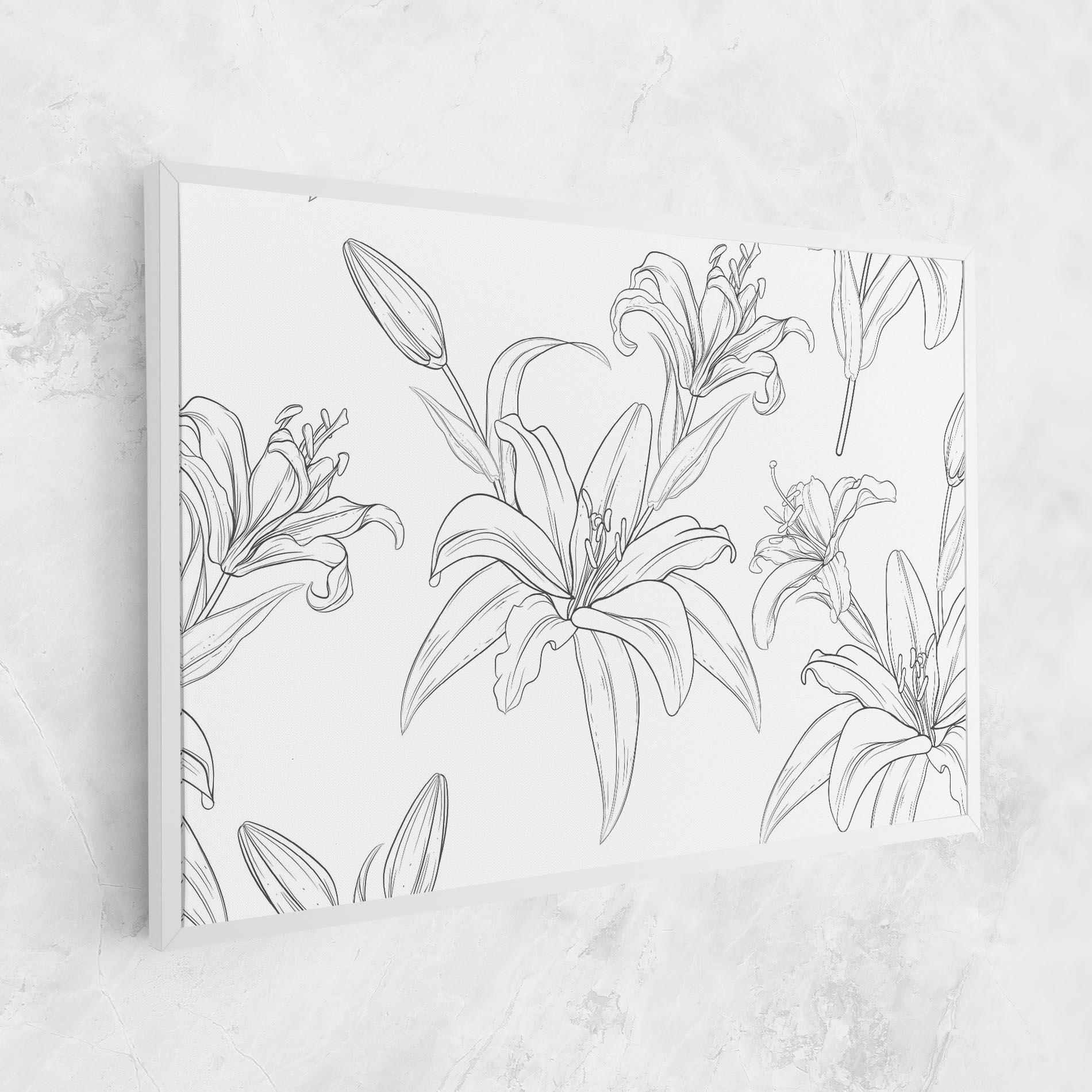 Vászonkép Grey Line Flower mockup 1