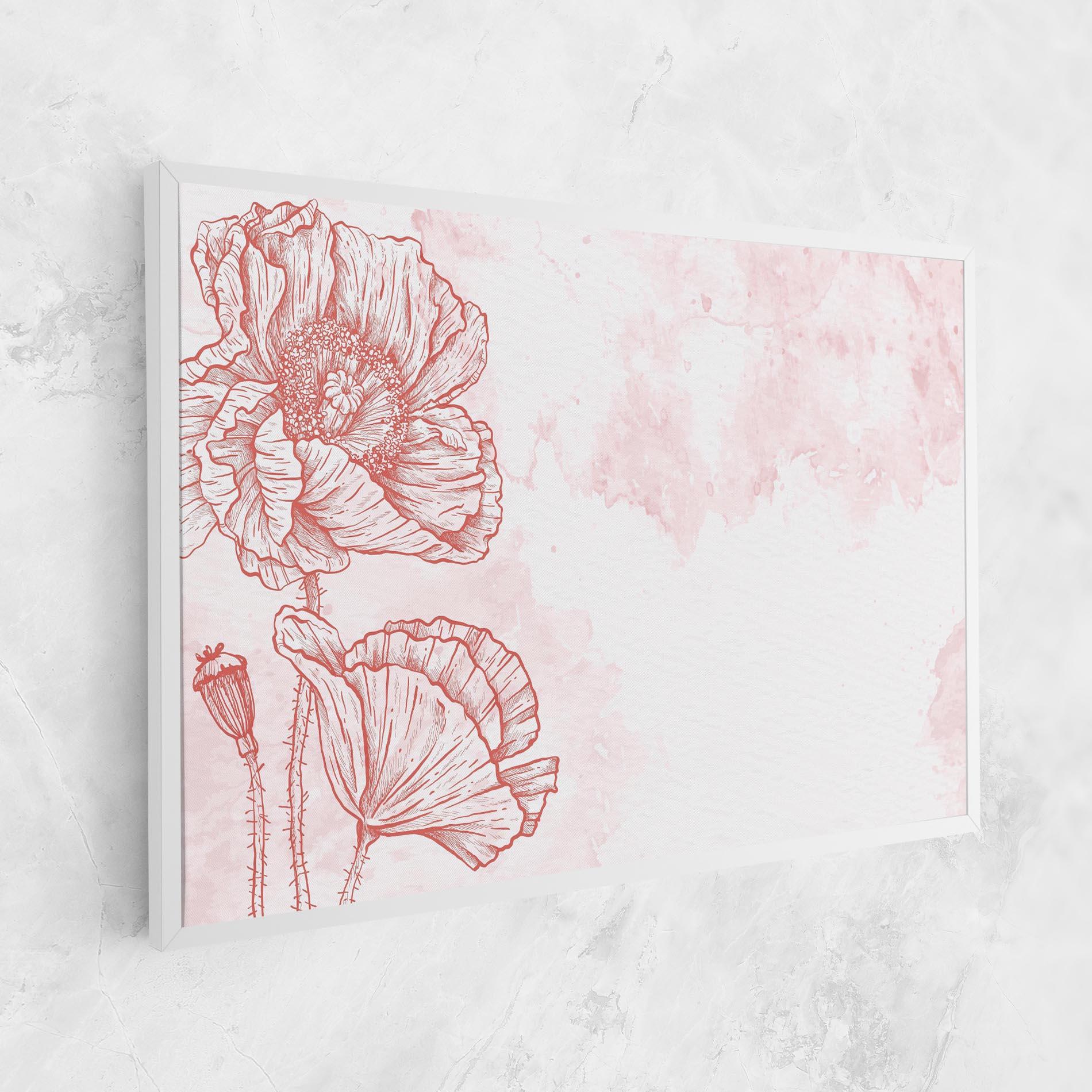 Vászonkép Red Poppy Line mockup 1