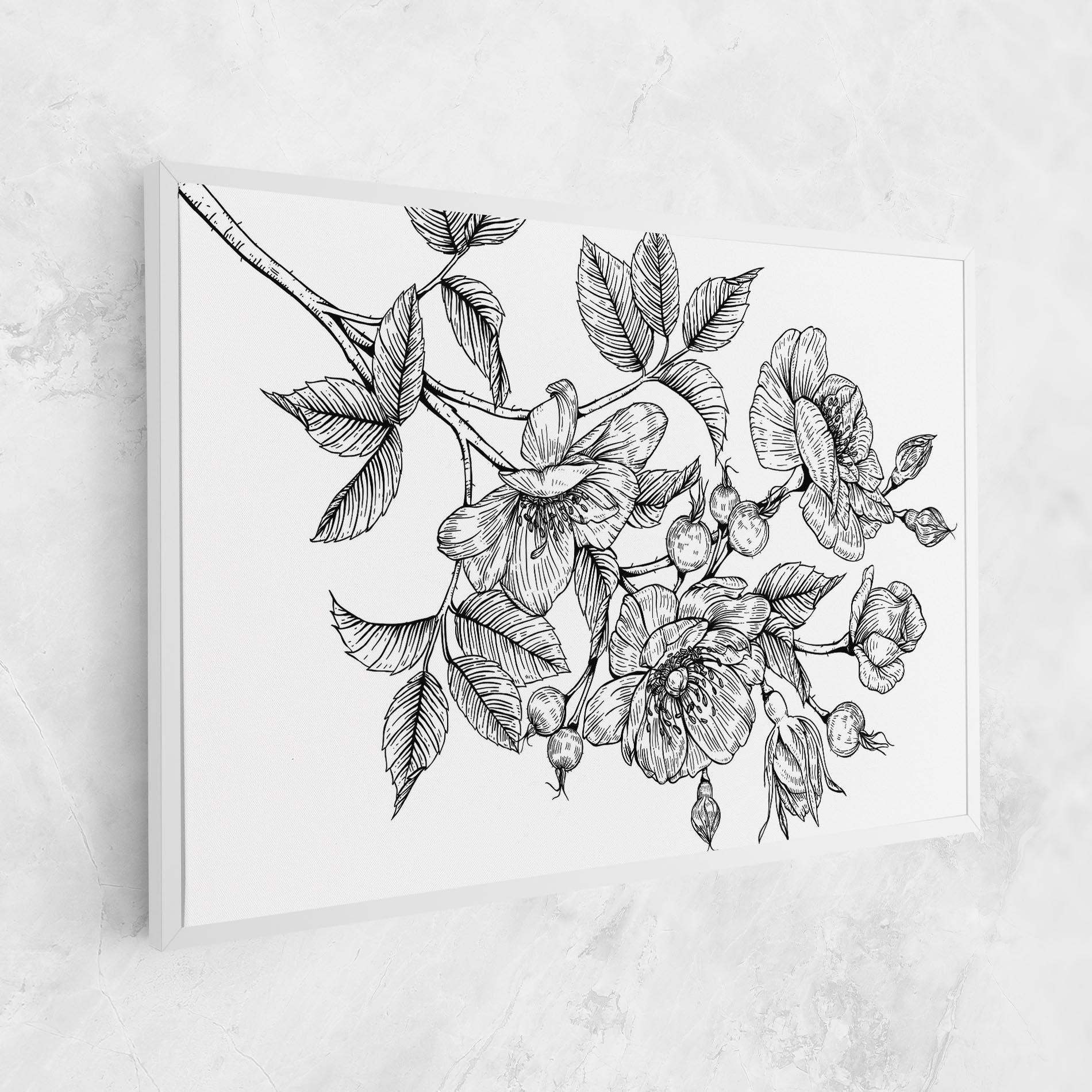 Vászonkép Rose Black Line mockup 1