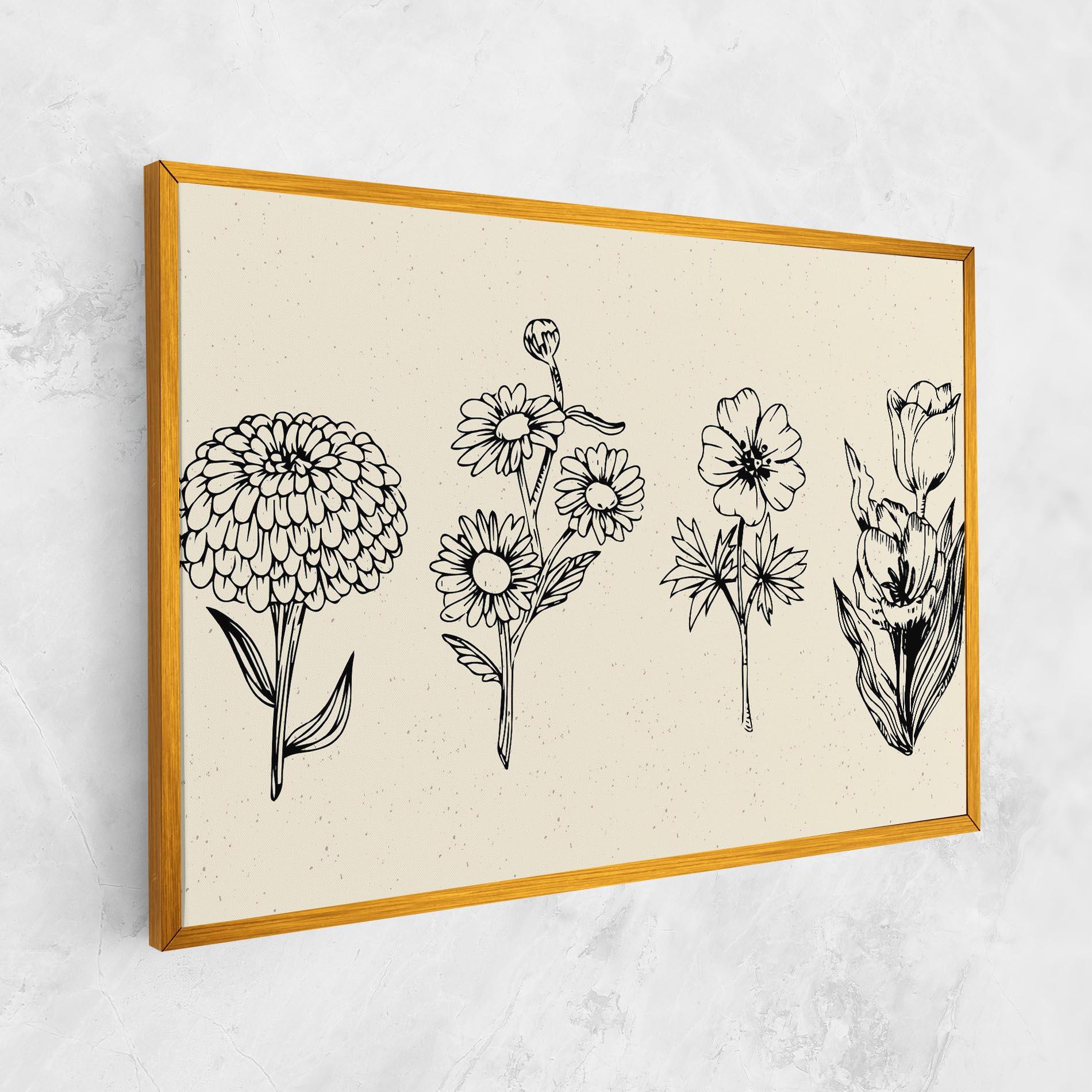 Vászonkép Black Line Cream mockup 1