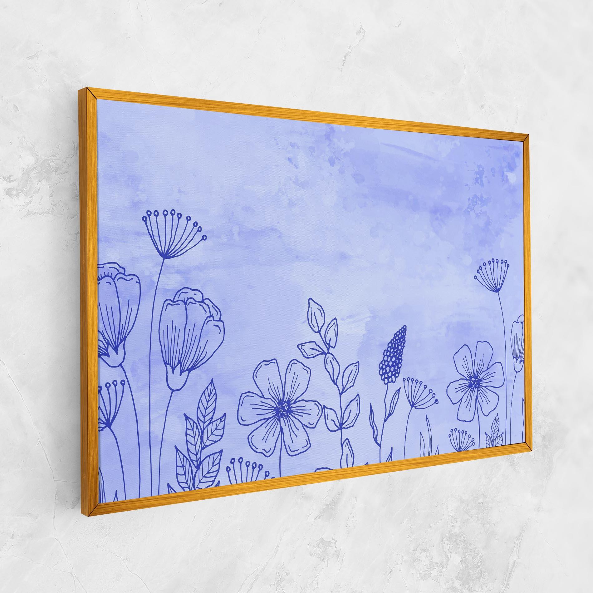 Vászonkép Blue Line Plant mockup 1