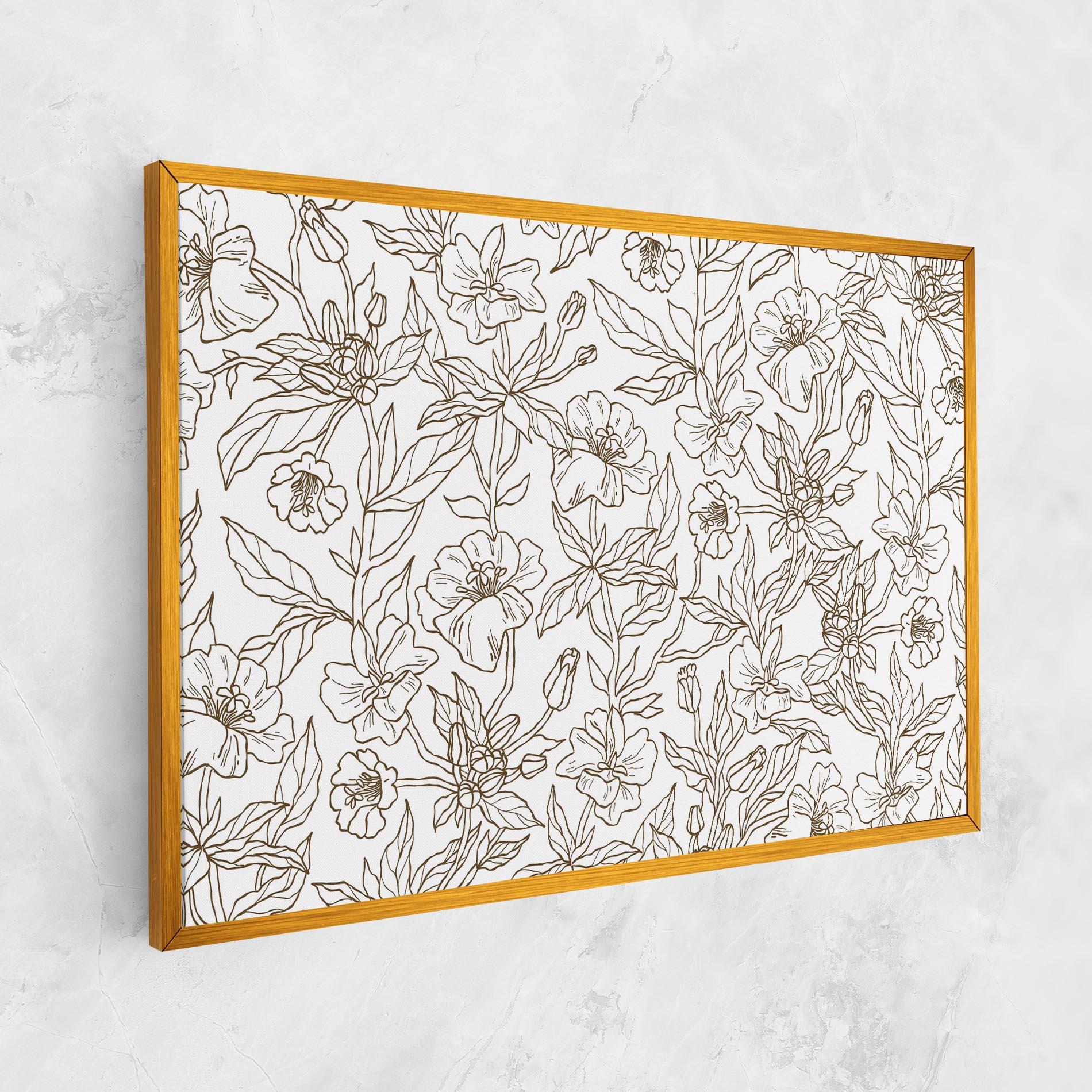 Vászonkép Cream Line Flowers mockup 1