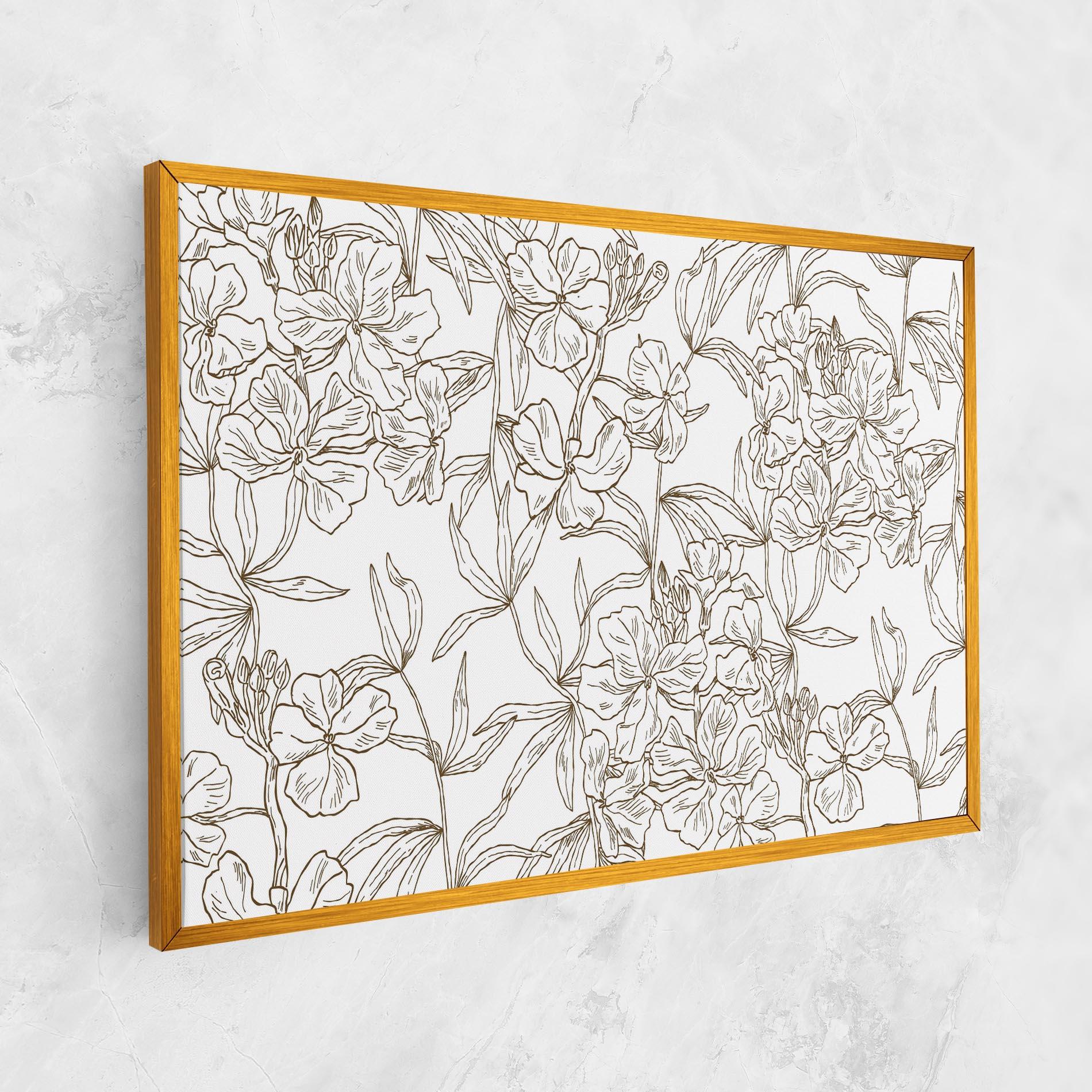 Vászonkép Flower Brown Line mockup 1
