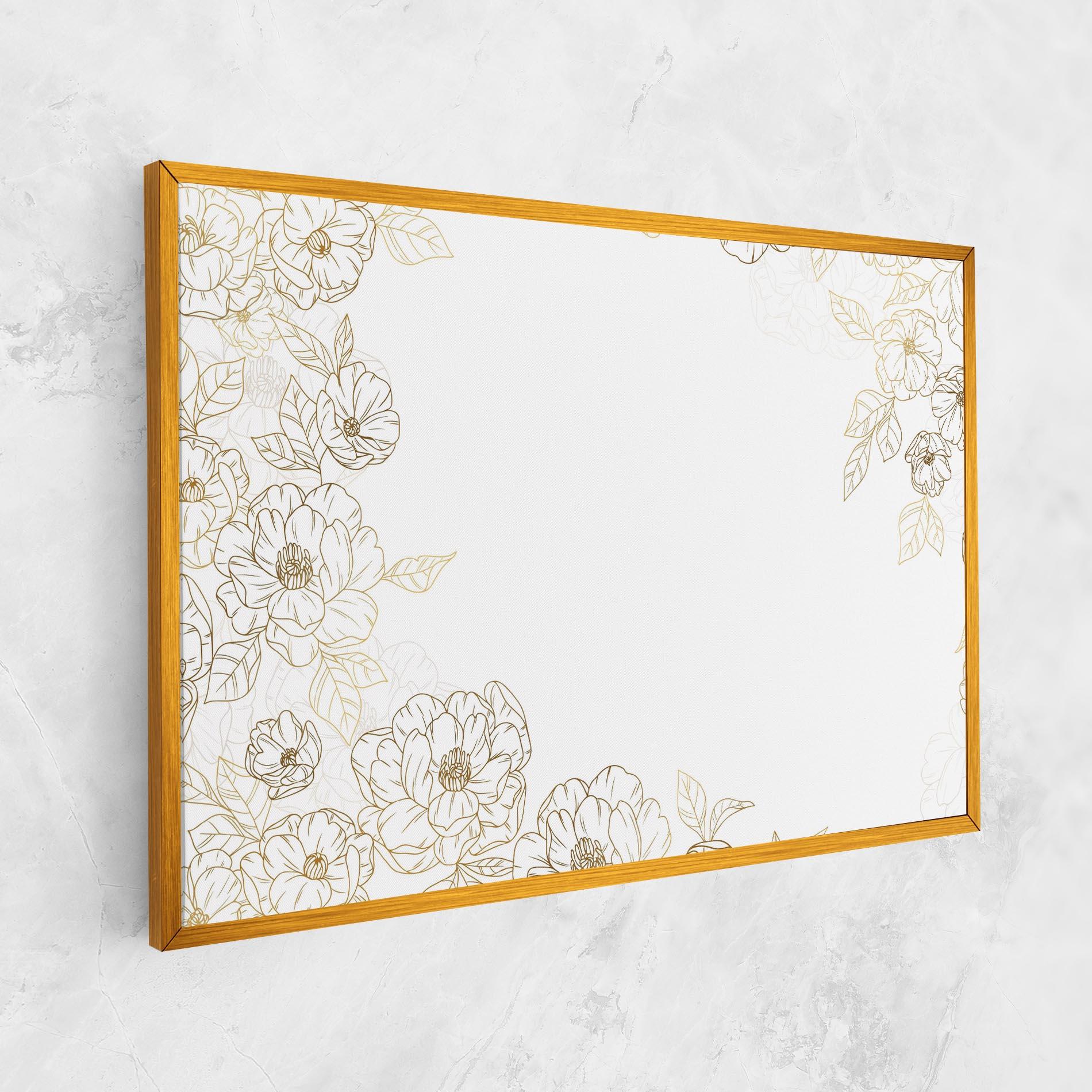 Vászonkép Flower Gold Line mockup 1