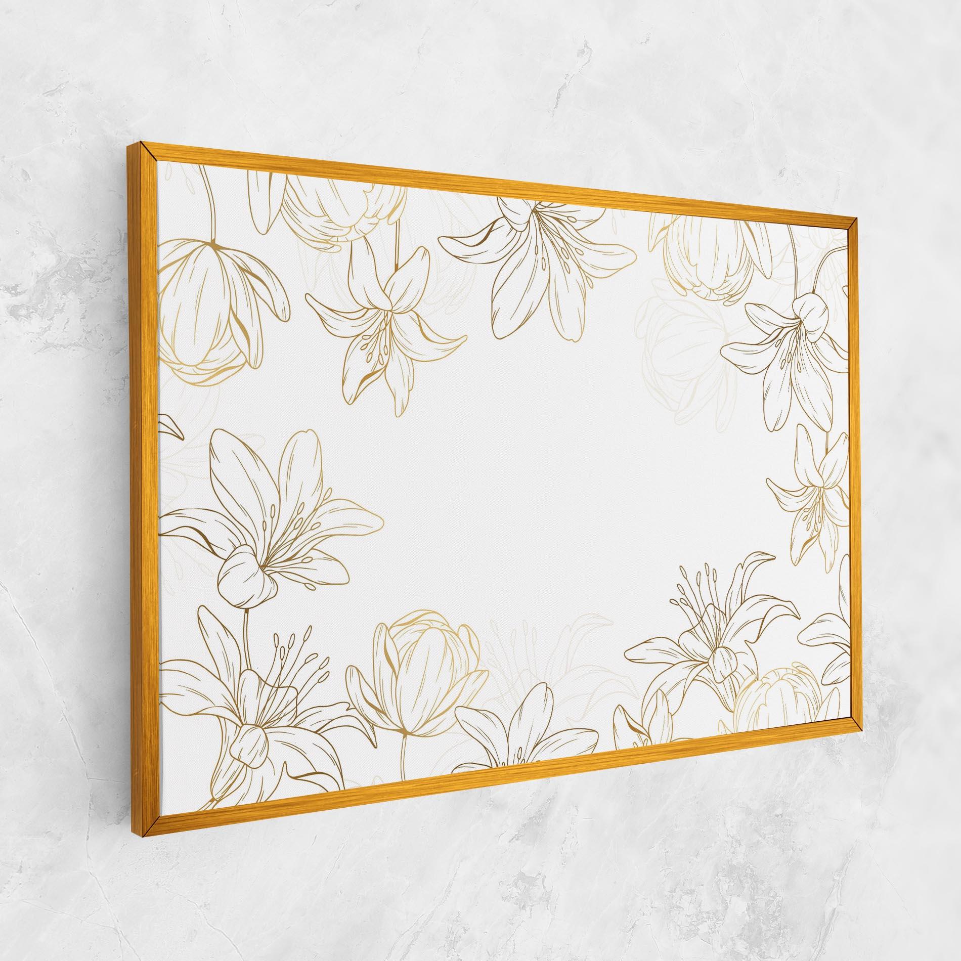 Vászonkép Gold Line Flower mockup 1